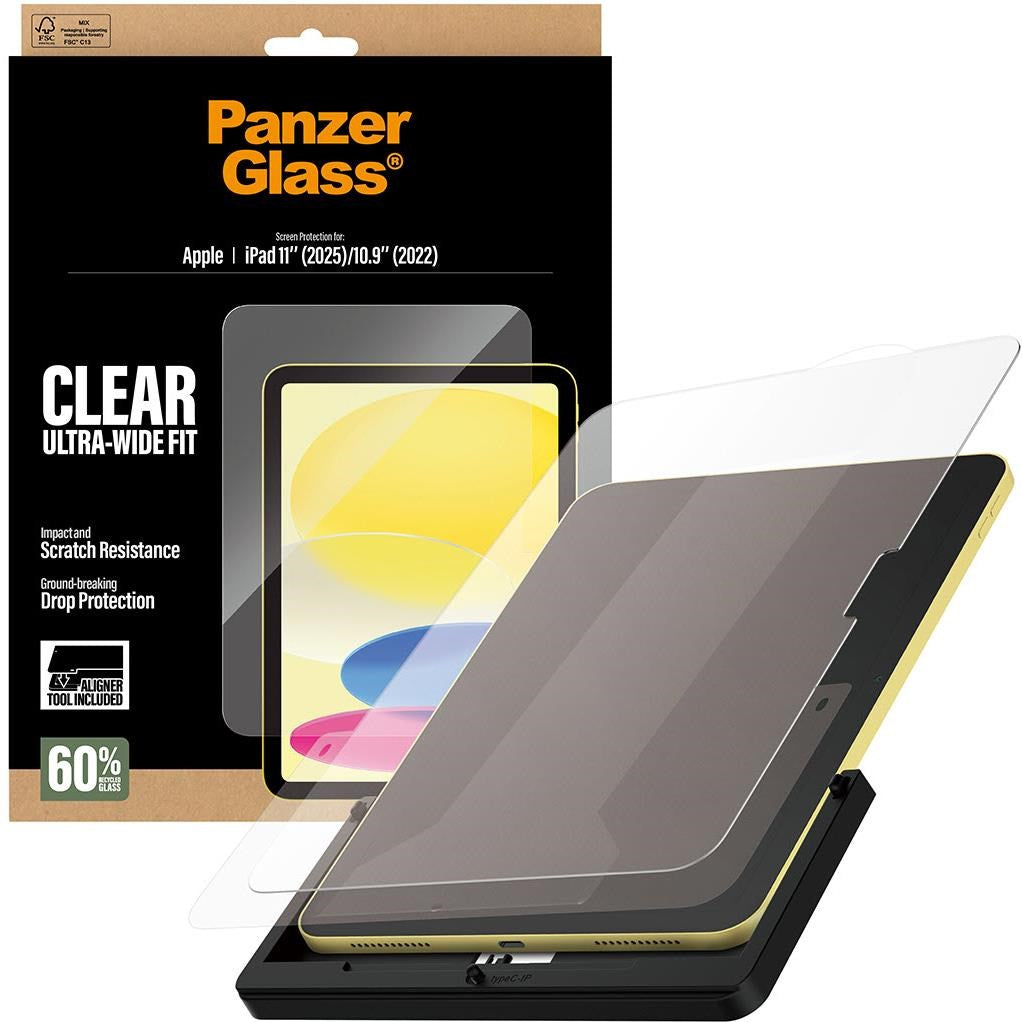 PanzerGlass Ultra-Wide Fit Screen Protector with Fast Fit Tool for iPad A16/10.9' 10th Gen