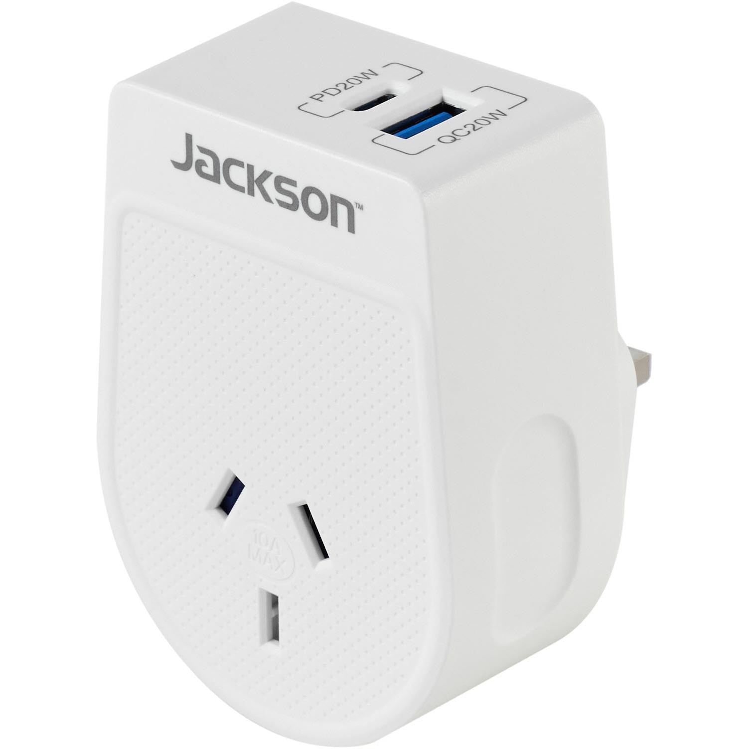 Jackson MOVE Rapid Charge PD20W USB-C/A Outbound Travel Adaptor for UK. HK & More