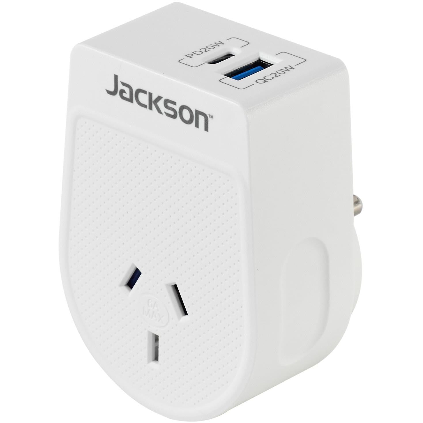 Jackson MOVE Rapid Charge PD20W USB-C/A Outbound Travel Adaptor for India. Sri Lanka & More