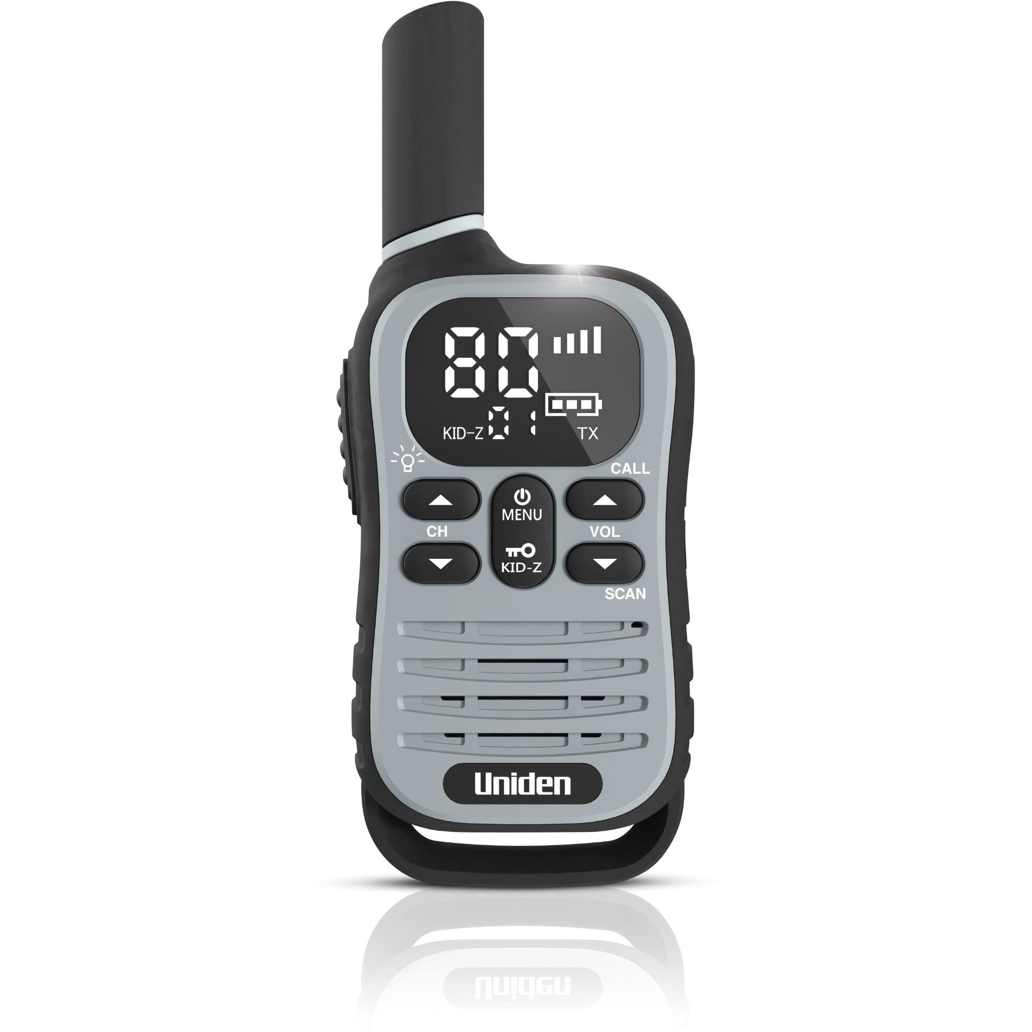Uniden UH45 Max 0.5W UHF Handheld Radio with Kid-Zone Plus (Grey)