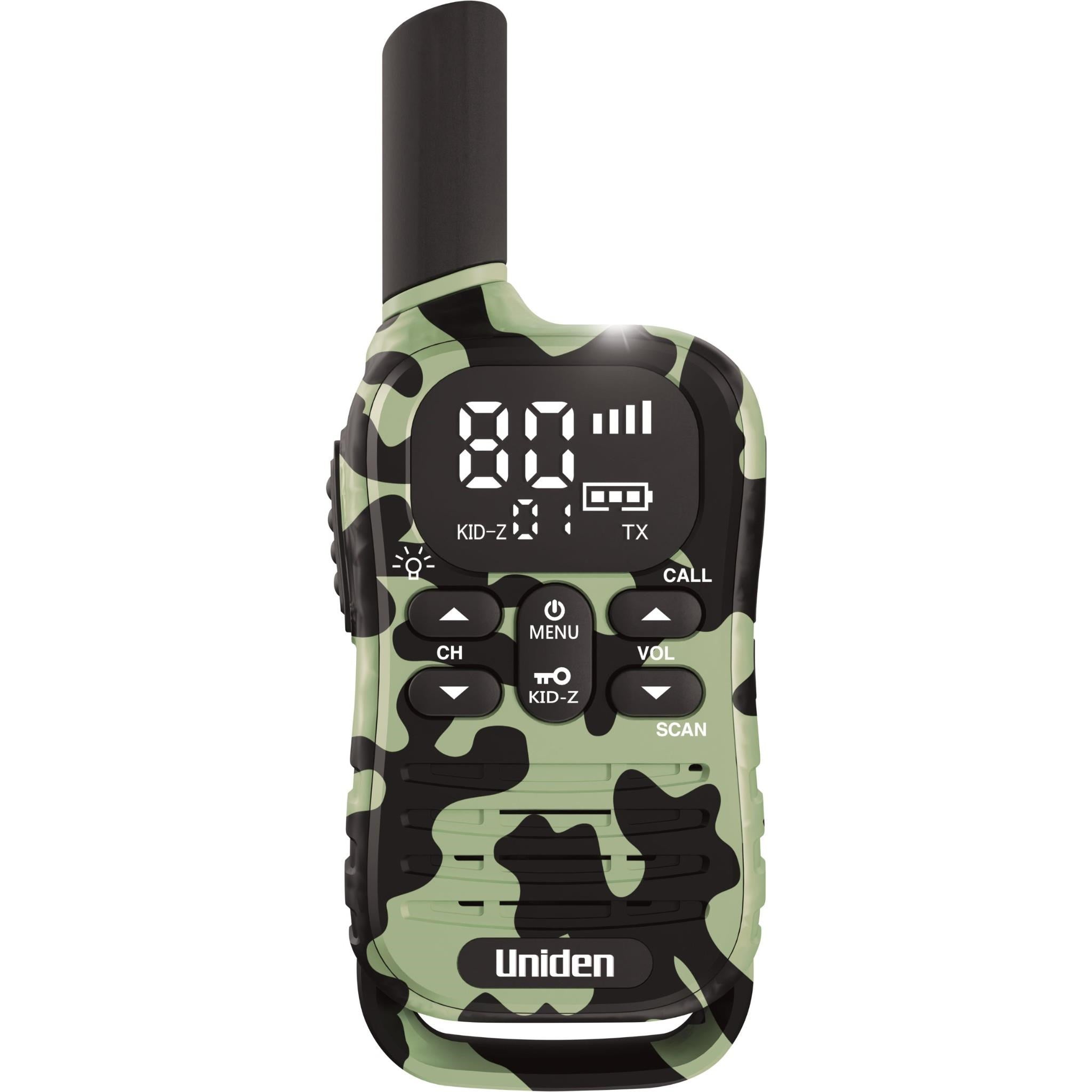 Uniden UH45 CG Max 0.5W UHF Handheld Radio with Kid-Zone Plus (Camo Green)