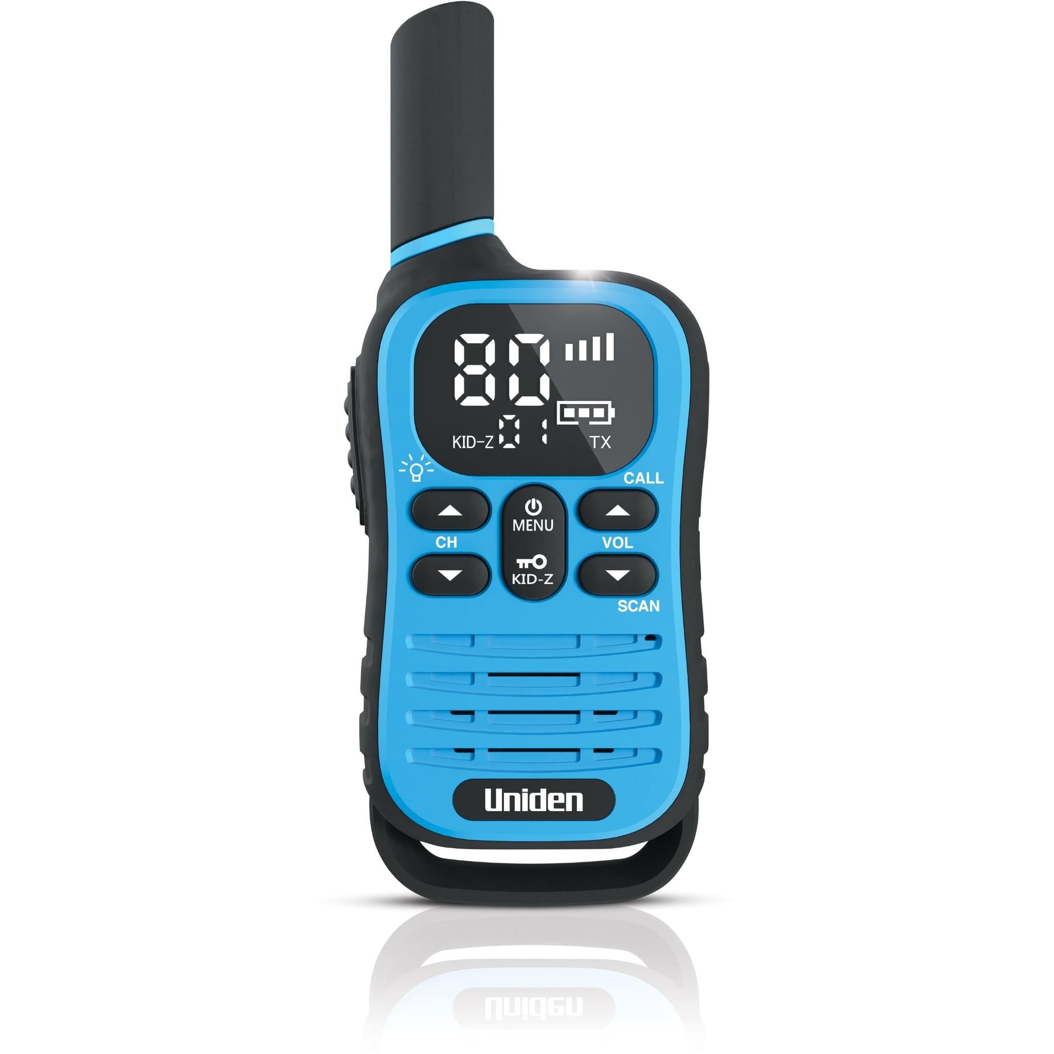 Uniden UH45 Max 0.5W UHF Handheld Radio with Kid-Zone Plus (Blue/Green/Yellow/Pink) [4 Pack]