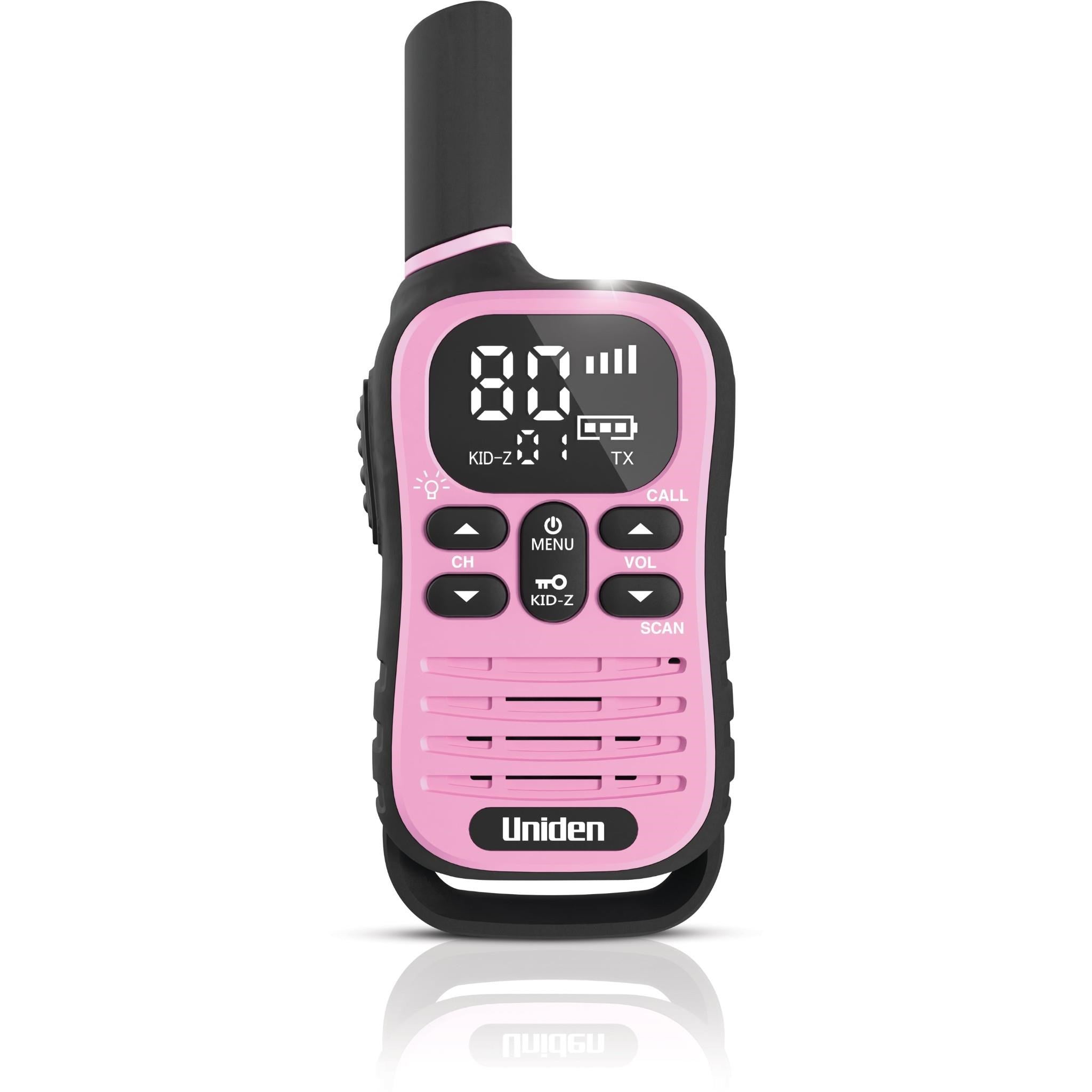 Uniden UH45 Max 0.5W UHF Handheld Radio with Kid-Zone Plus (Blue/Green/Yellow/Pink) [4 Pack]