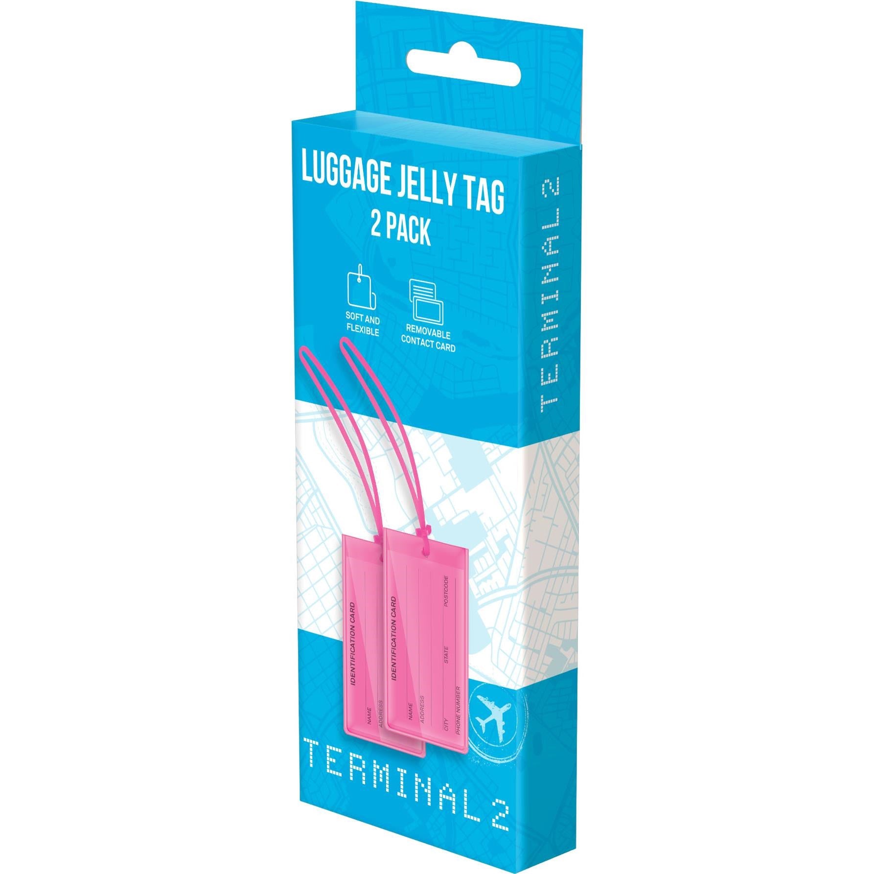 Terminal 2 Luggage Jelly Tags 2 Piece (Pink)