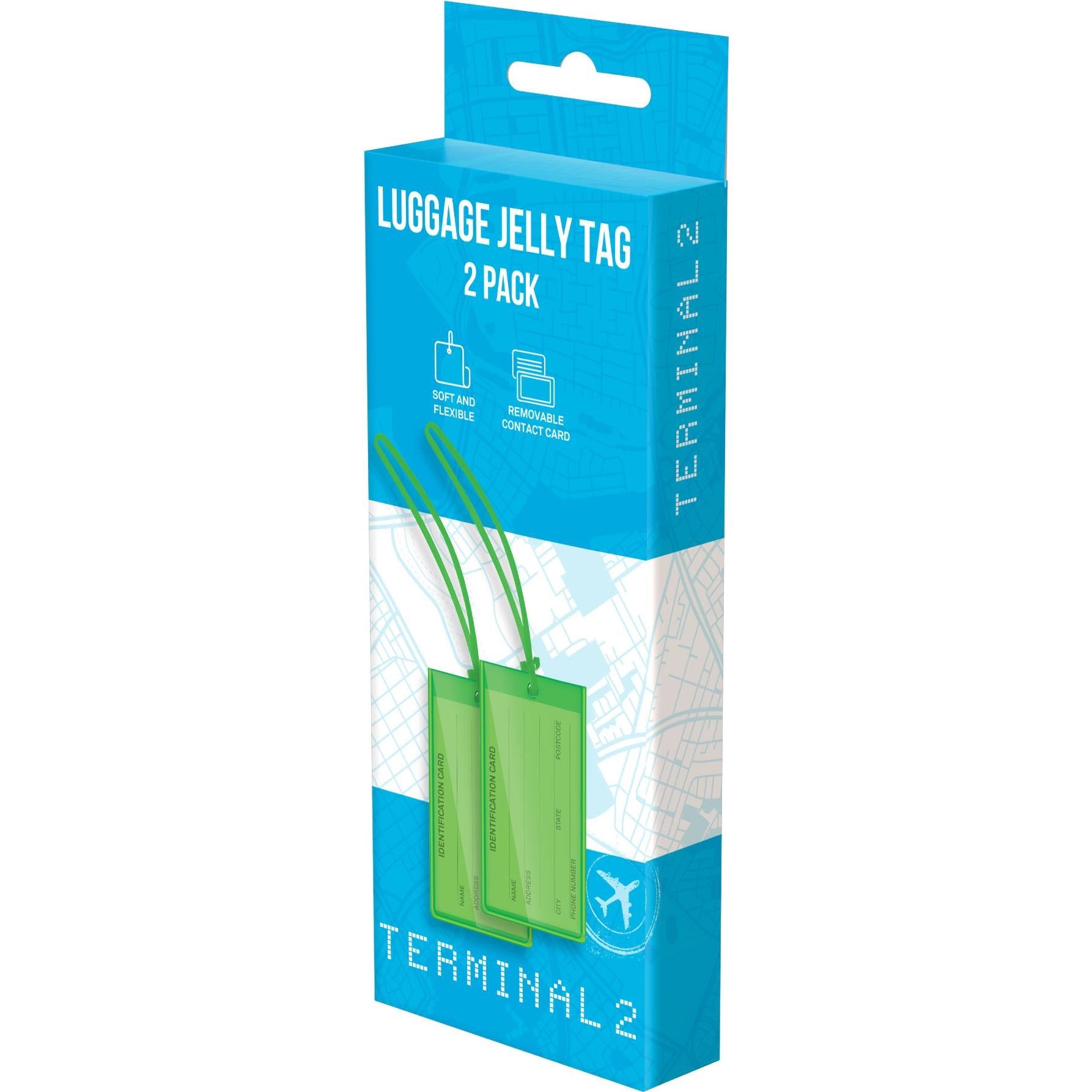 Terminal 2 Luggage Jelly Tags 2 Piece (Green)