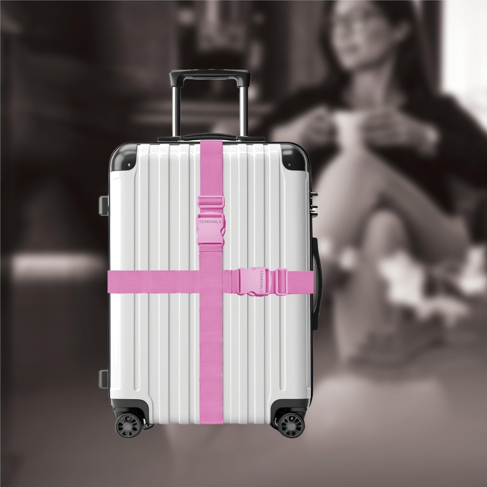 Terminal 2 Luggage Straps 2 Piece (Pink)