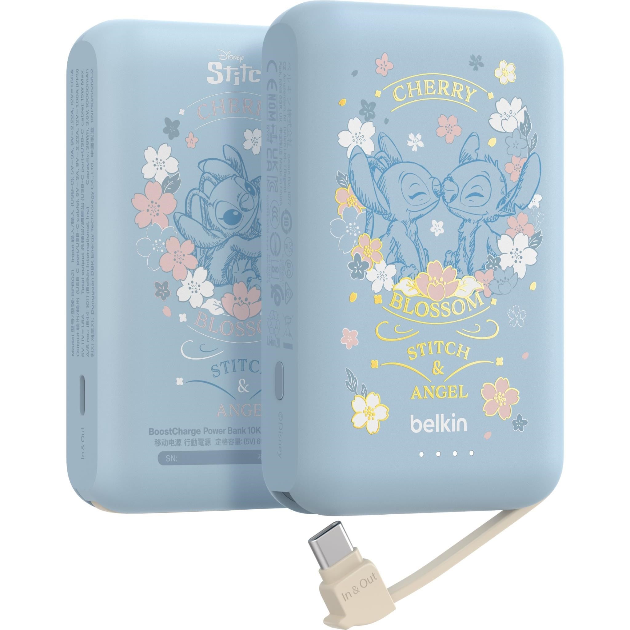 Belkin BoostCharge Power Bank 10K with Integrated Cable (Disney Collection: Stitch)