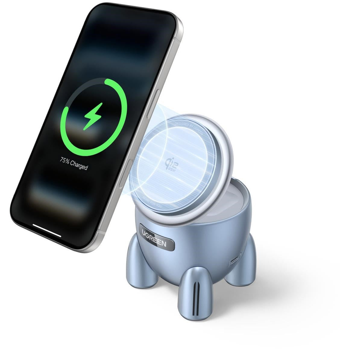 UGREEN Qi2.2 25W Rocket 2-in-1 Magnetic Wireless Charger