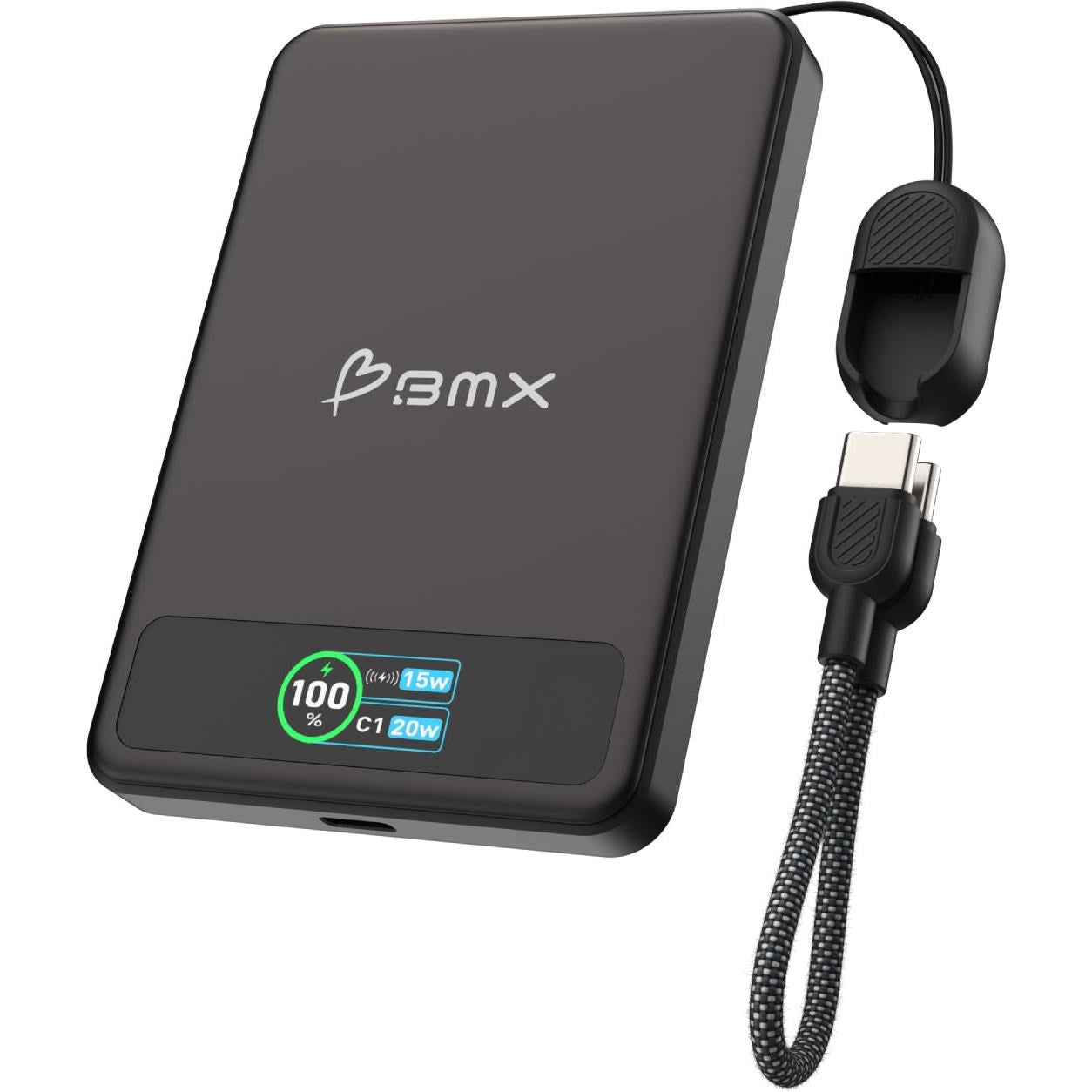 BMX SolidSafe 5K Semi-Solid-State Magnetic Power Bank (Black)
