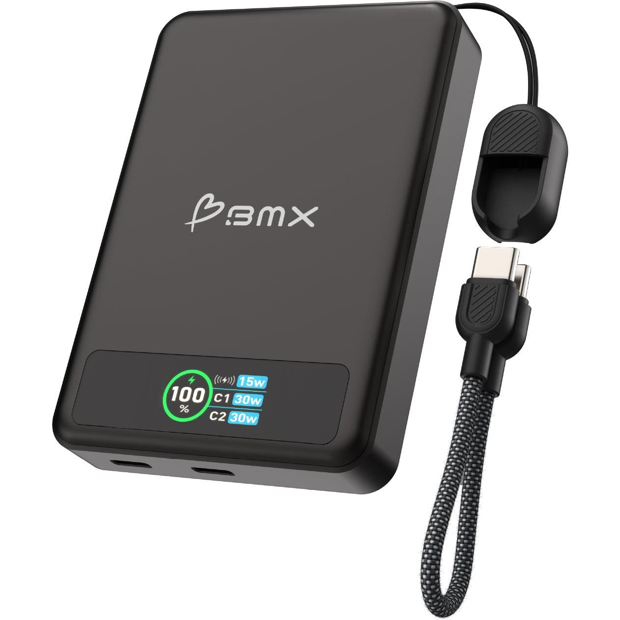 BMX SolidSafe 10K Semi-Solid-State Magnetic Power Bank (Black)