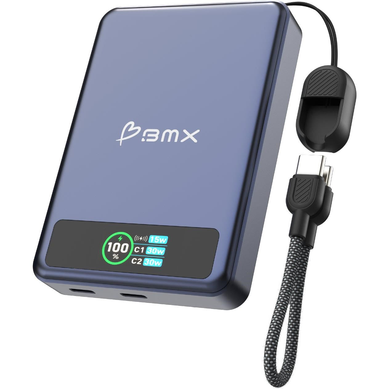BMX SolidSafe 10K Semi-Solid-State Magnetic Power Bank (Blue)