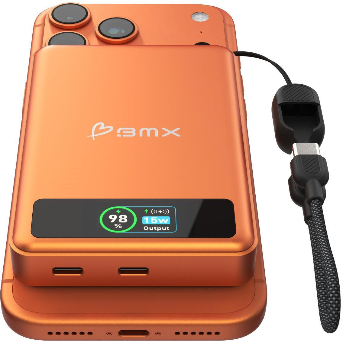 BMX SolidSafe 10K Semi-Solid-State Magnetic Power Bank (Orange)
