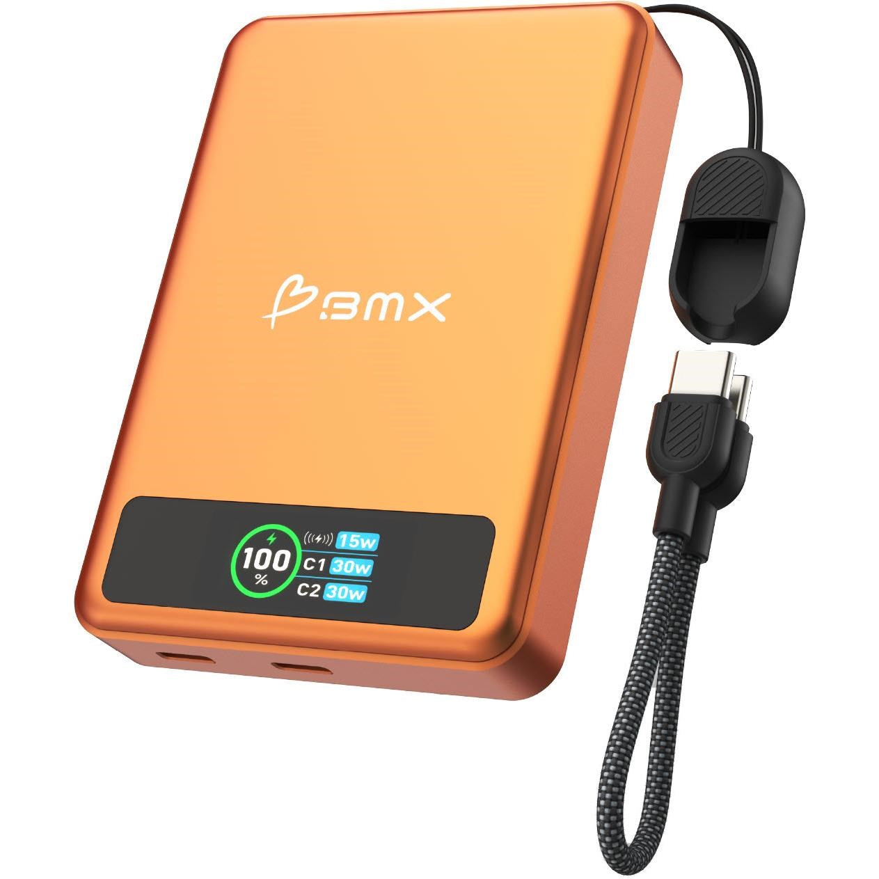 BMX SolidSafe 10K Semi-Solid-State Magnetic Power Bank (Orange)