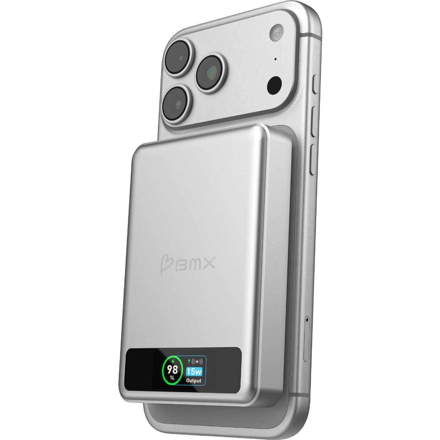 BMX SolidSafe 10K Semi-Solid-State Magnetic Power Bank (Silver)
