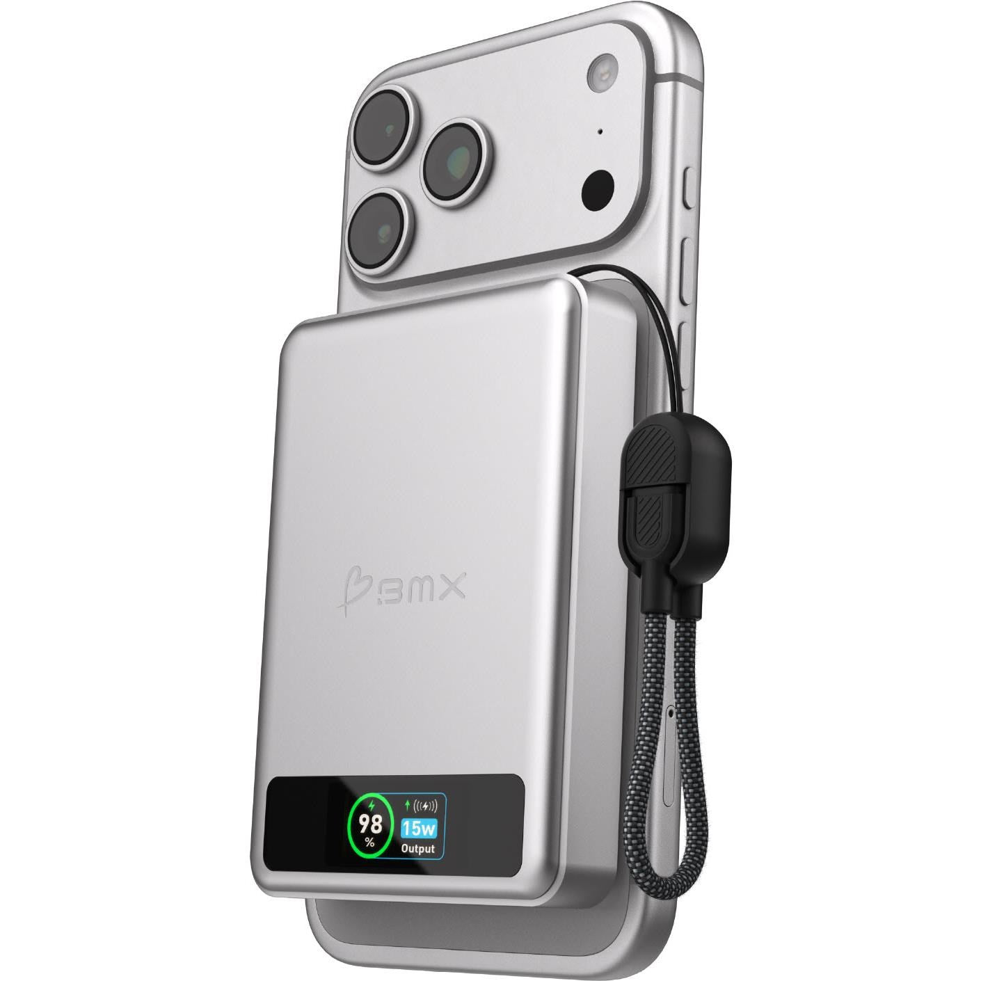 BMX SolidSafe 10K Semi-Solid-State Magnetic Power Bank (Silver)