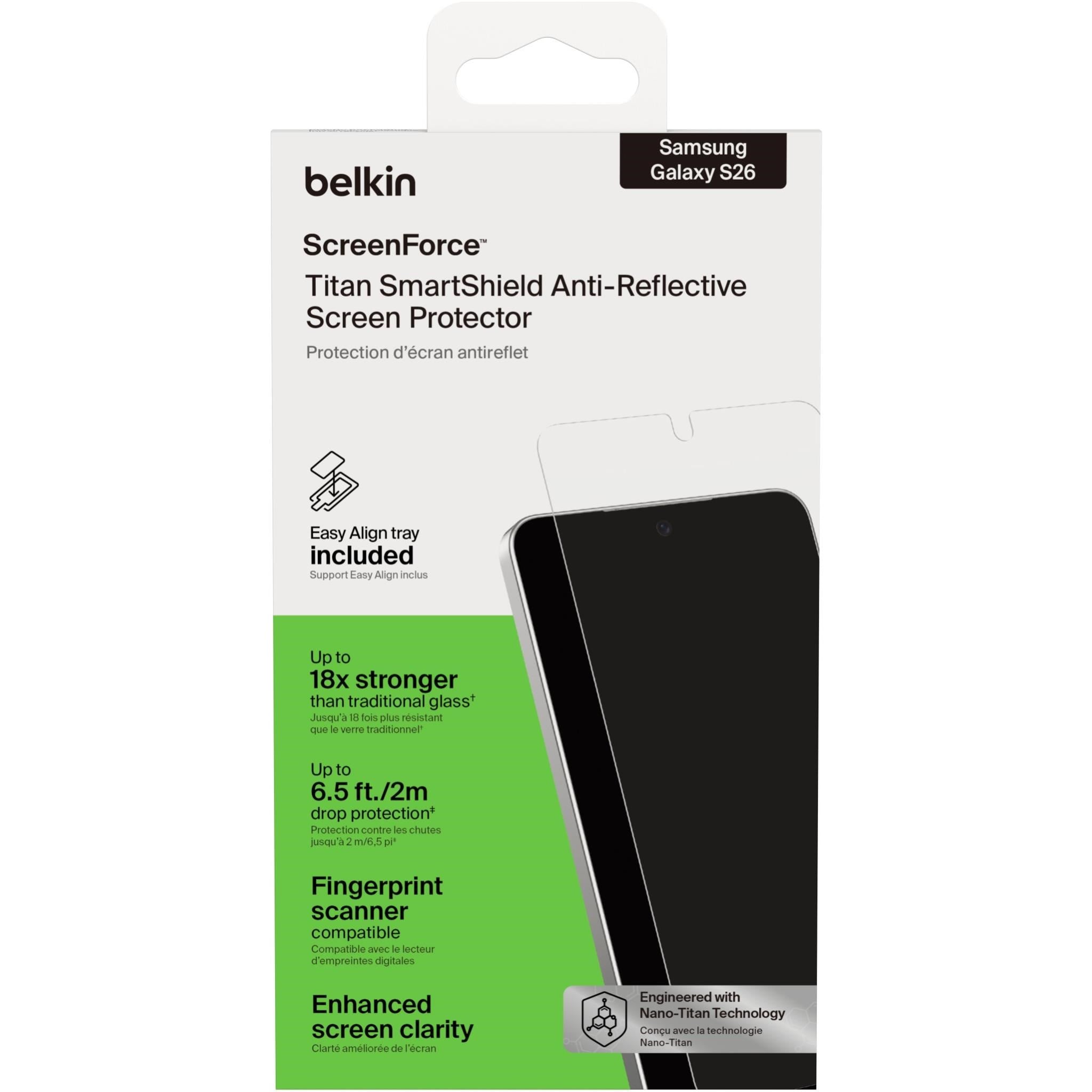 Belkin Titan SmartShield Anti-Reflective Screen Protector for Galaxy S26