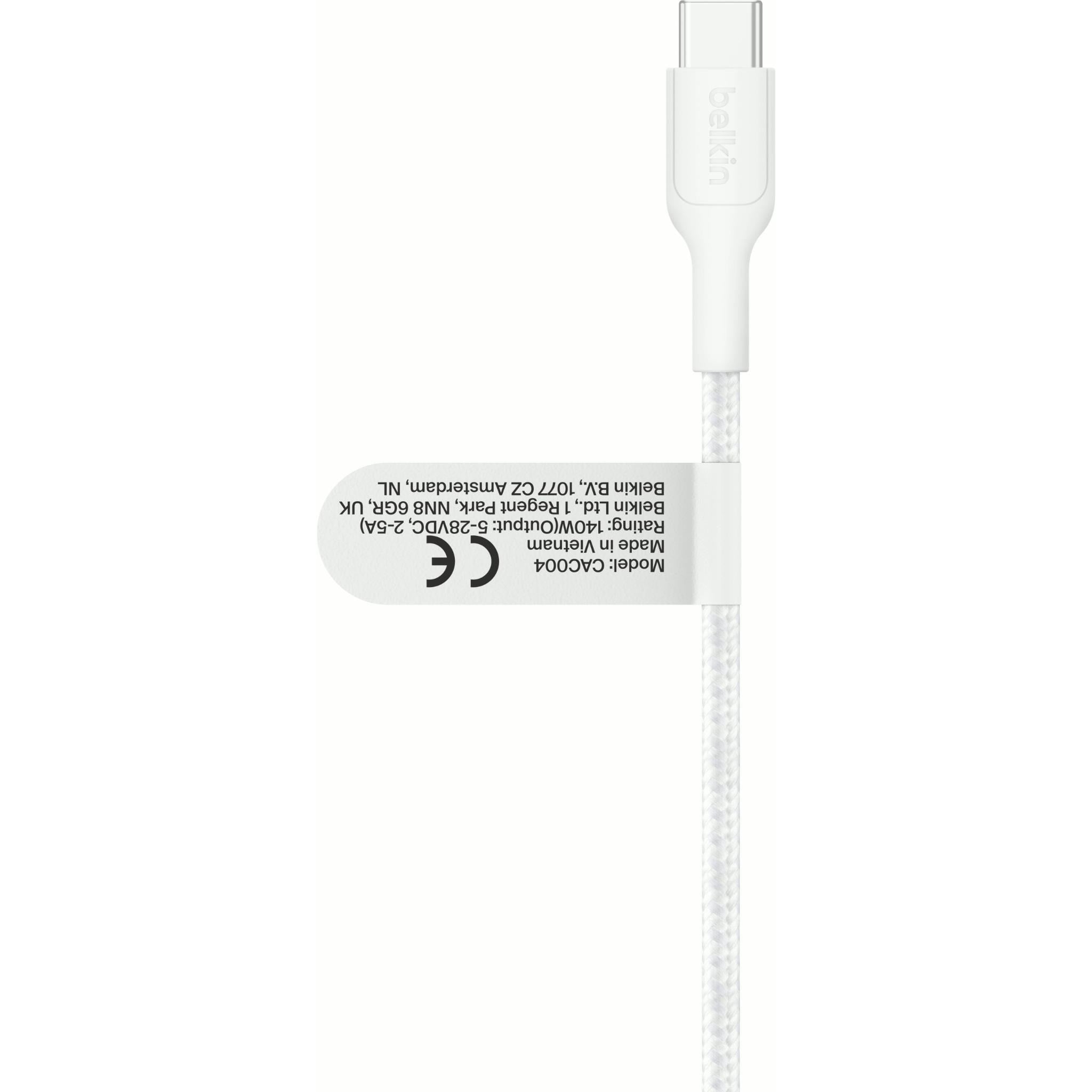 Belkin BoostCharge Pro 140W Dual USB-C to C Cable 1.5m (White)