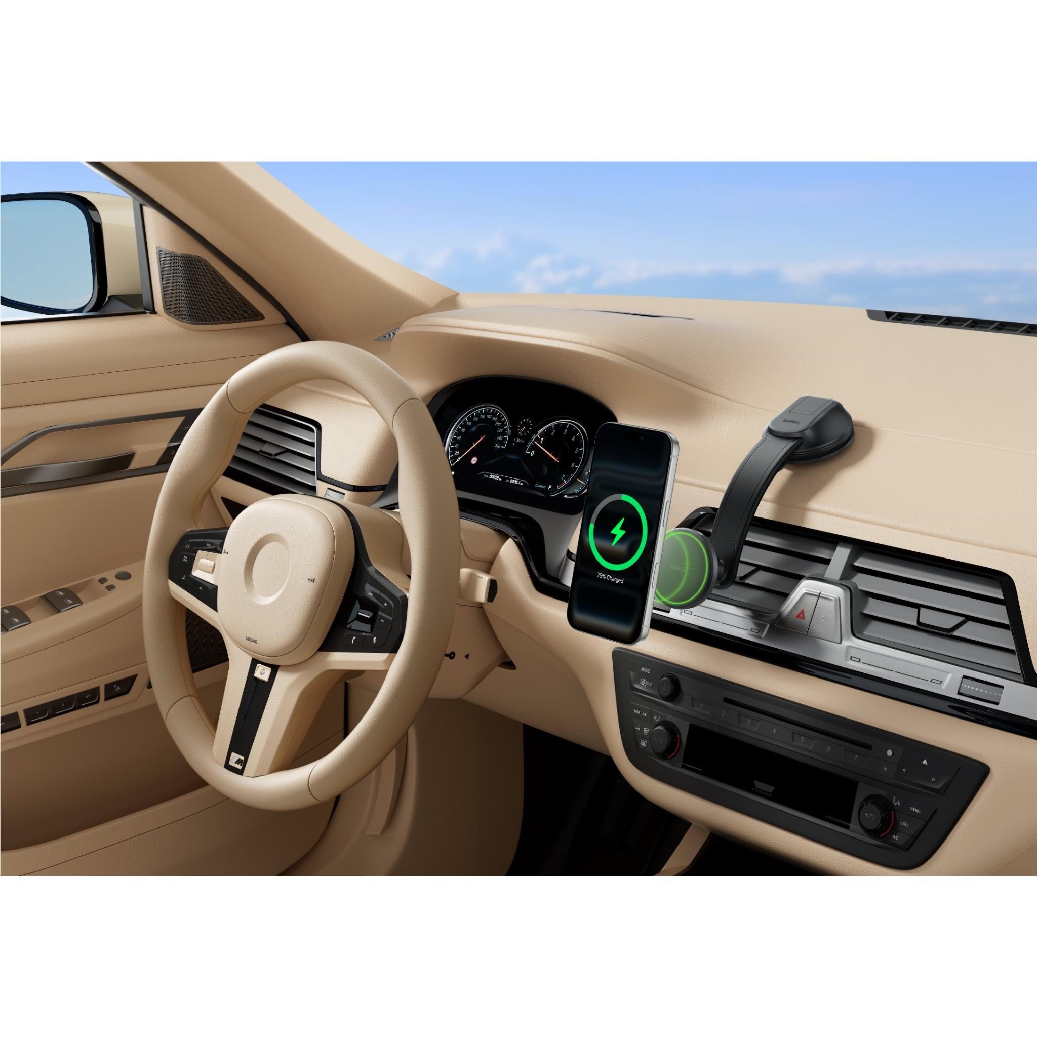 Belkin Qi2 15W Wireless In-Car Dash Mount Charger