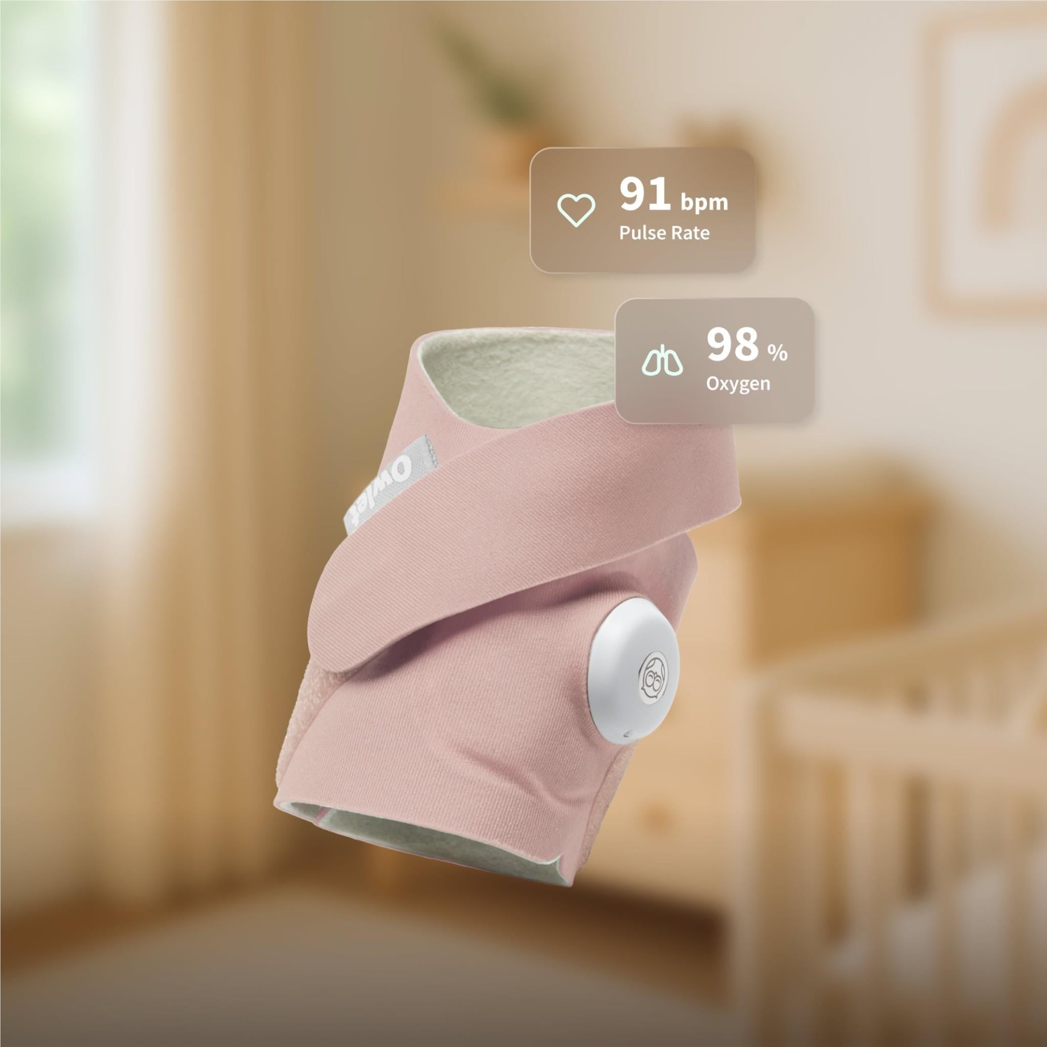 Owlet Dream Sock Baby Monitor (Dusty Rose)