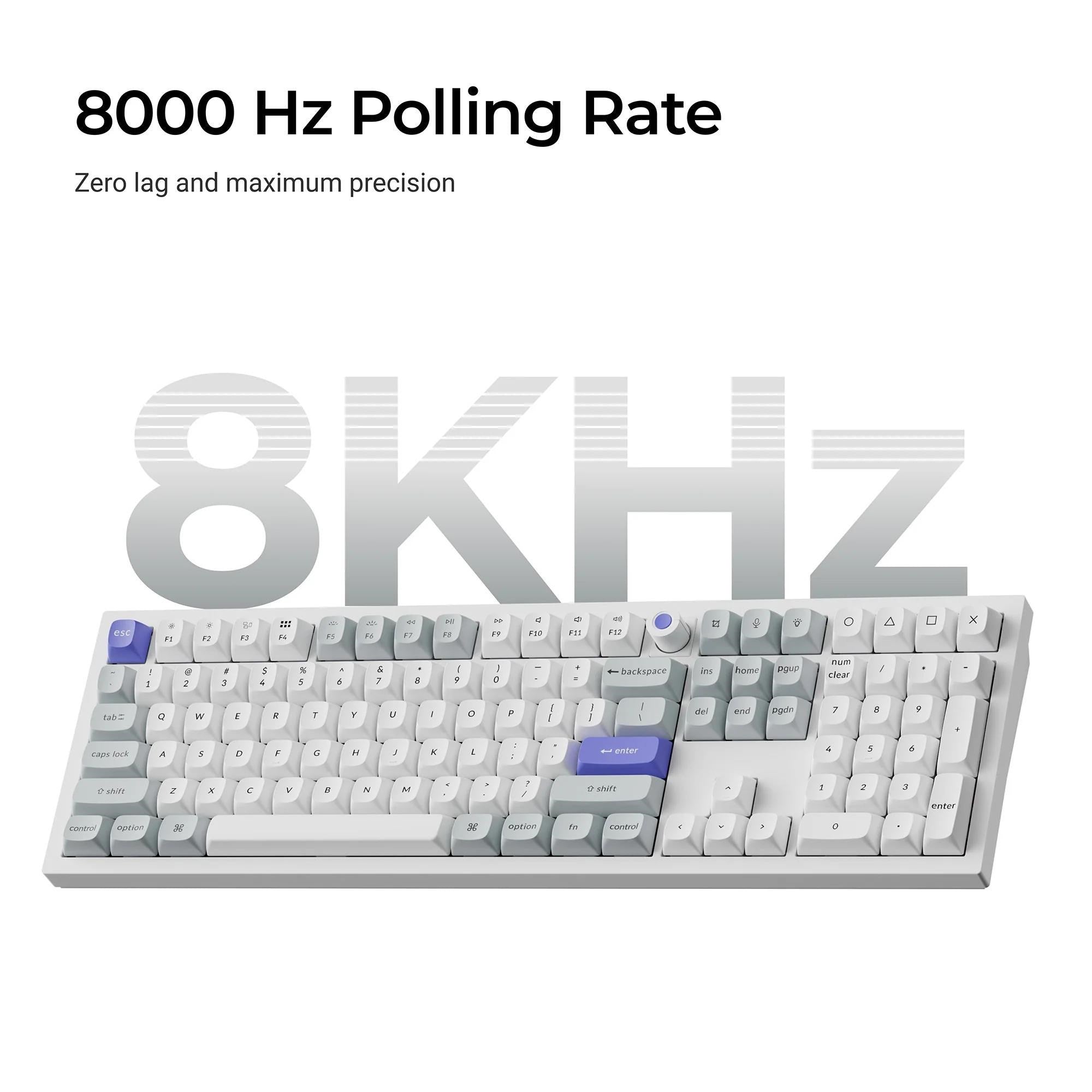 Keychron Q6 HE 8K TMR Aluminium Wired Magnetic Gaming Keyboard (White)