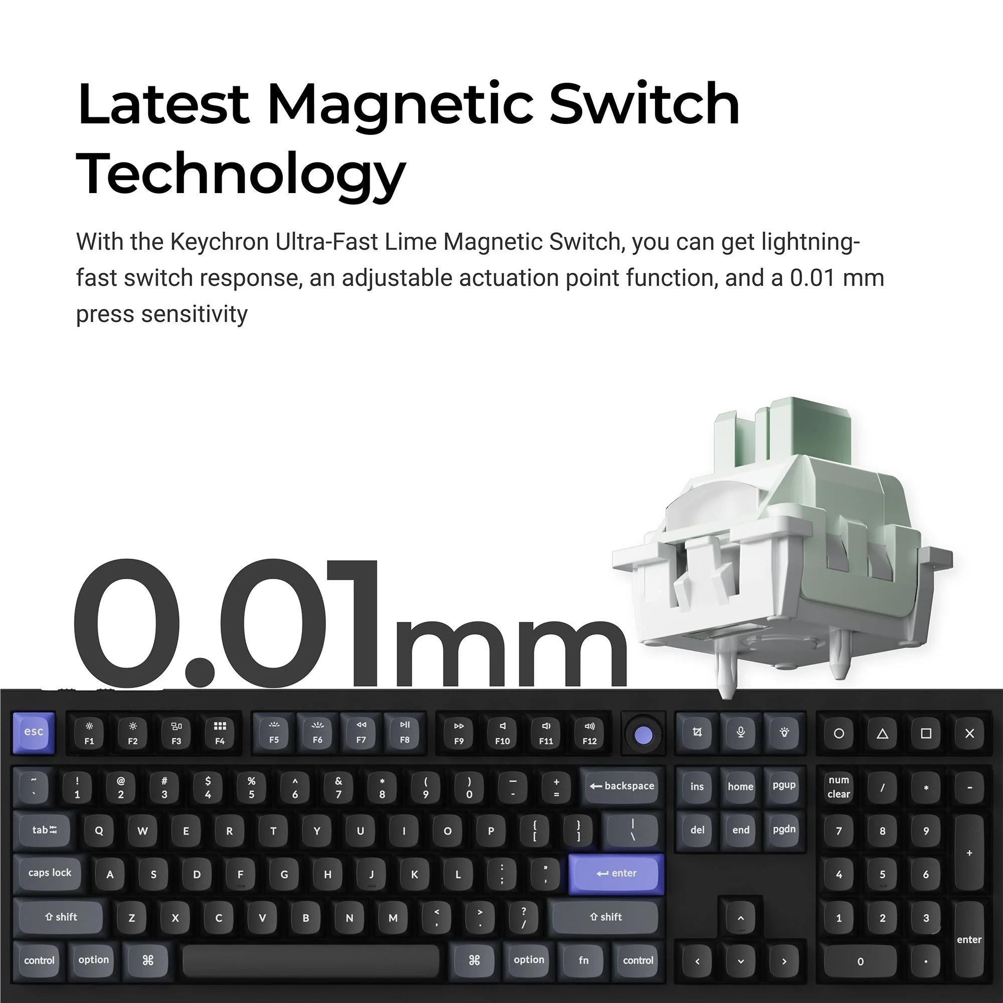 Keychron Q6 HE 8K TMR Aluminium Wired Magnetic Gaming Keyboard (White)