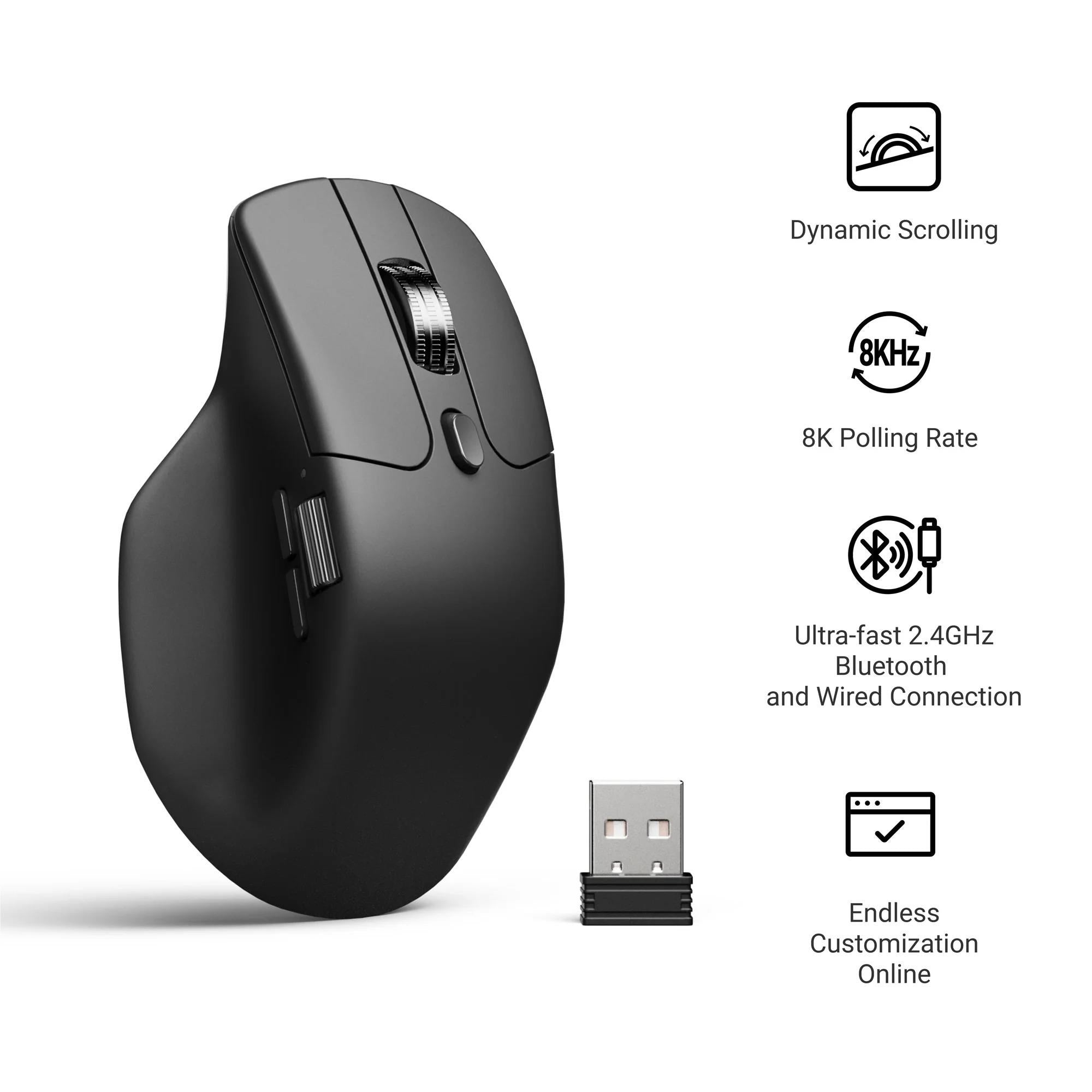 Keychron M6 PixArt 3311 1K Polling Rate Wireless Mouse - Black (Silent Micro Switch)