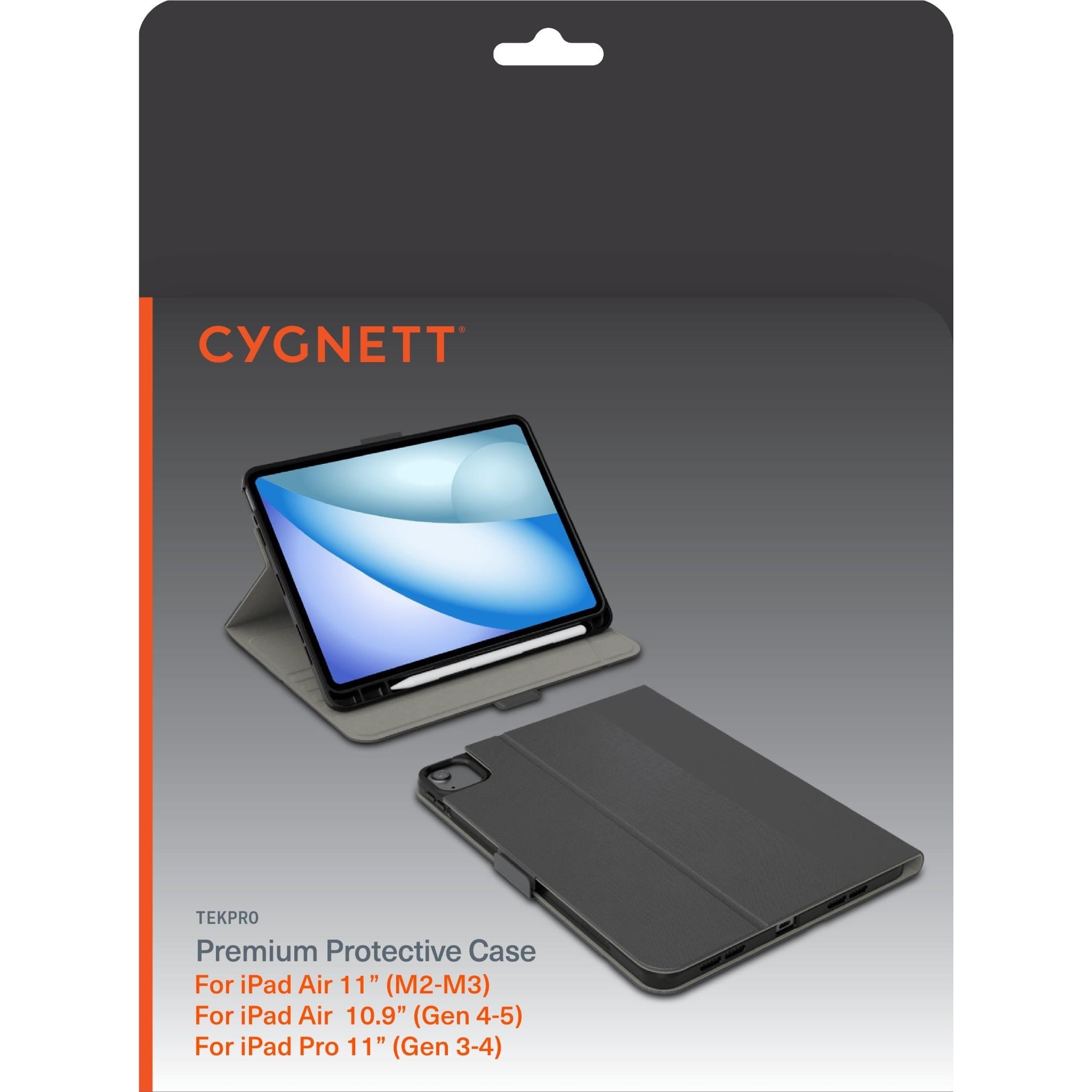 Cygnett TekPro Case for iPad Air M3-M2 11' & iPad Pro 11' Gen 1-4 (Black)