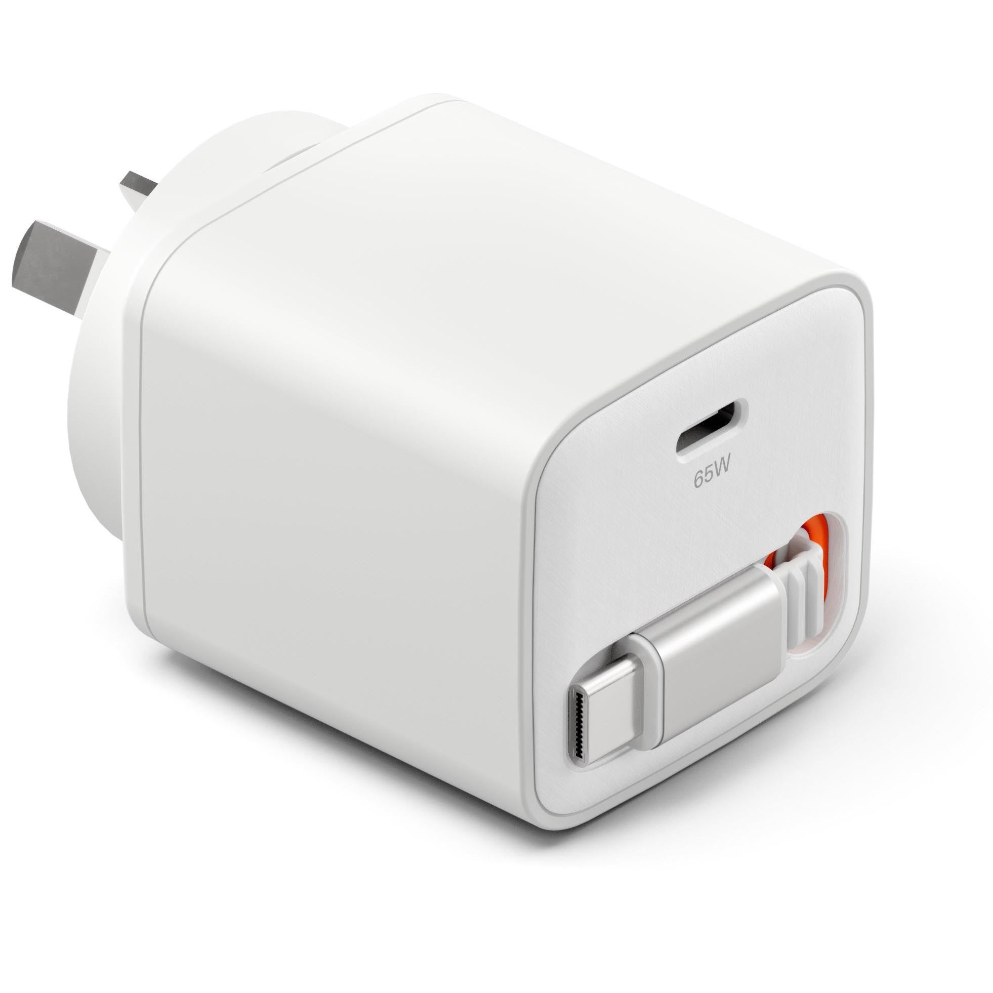 Cygnett PowerPlus 65W Wall Charger with 80cm Retractable USB-C Cable