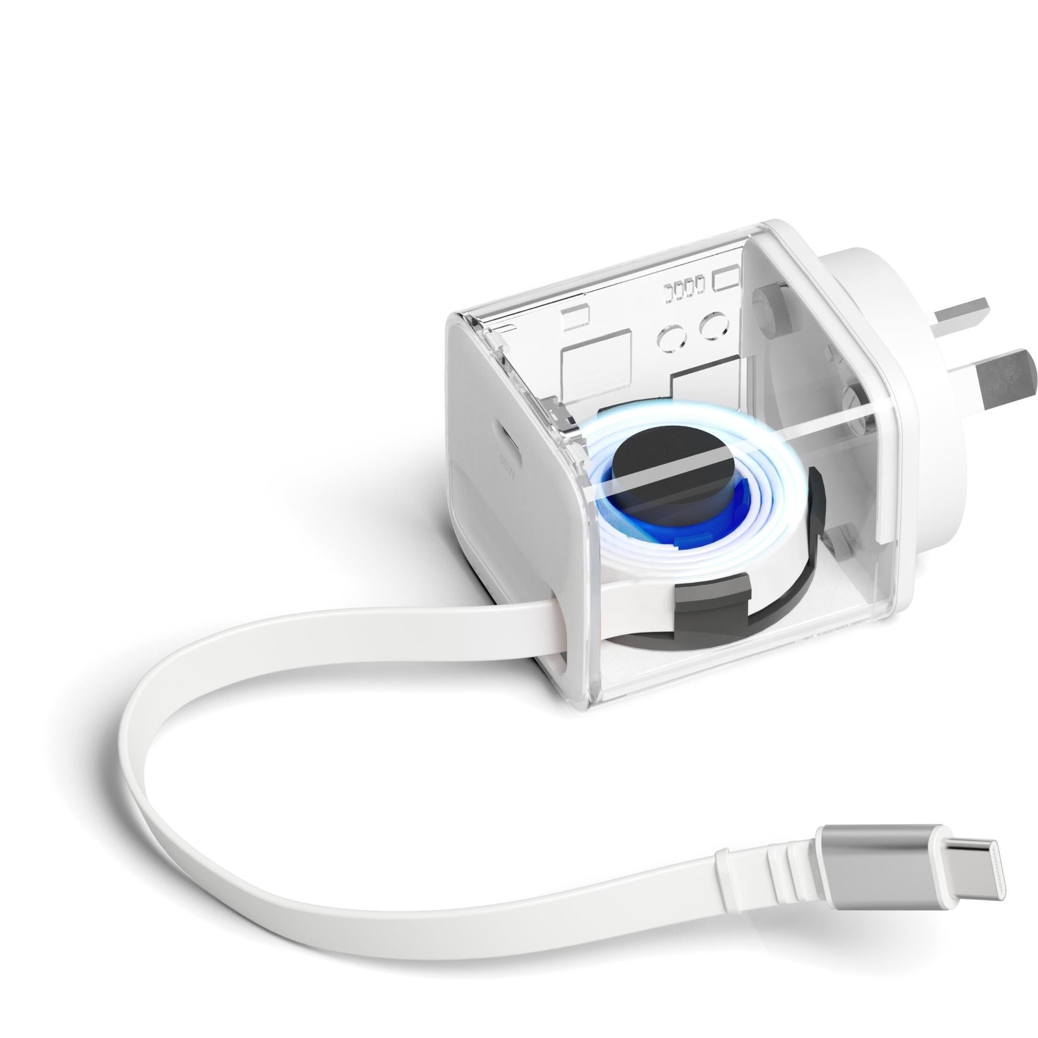 Cygnett PowerPlus 65W Wall Charger with 80cm Retractable USB-C Cable
