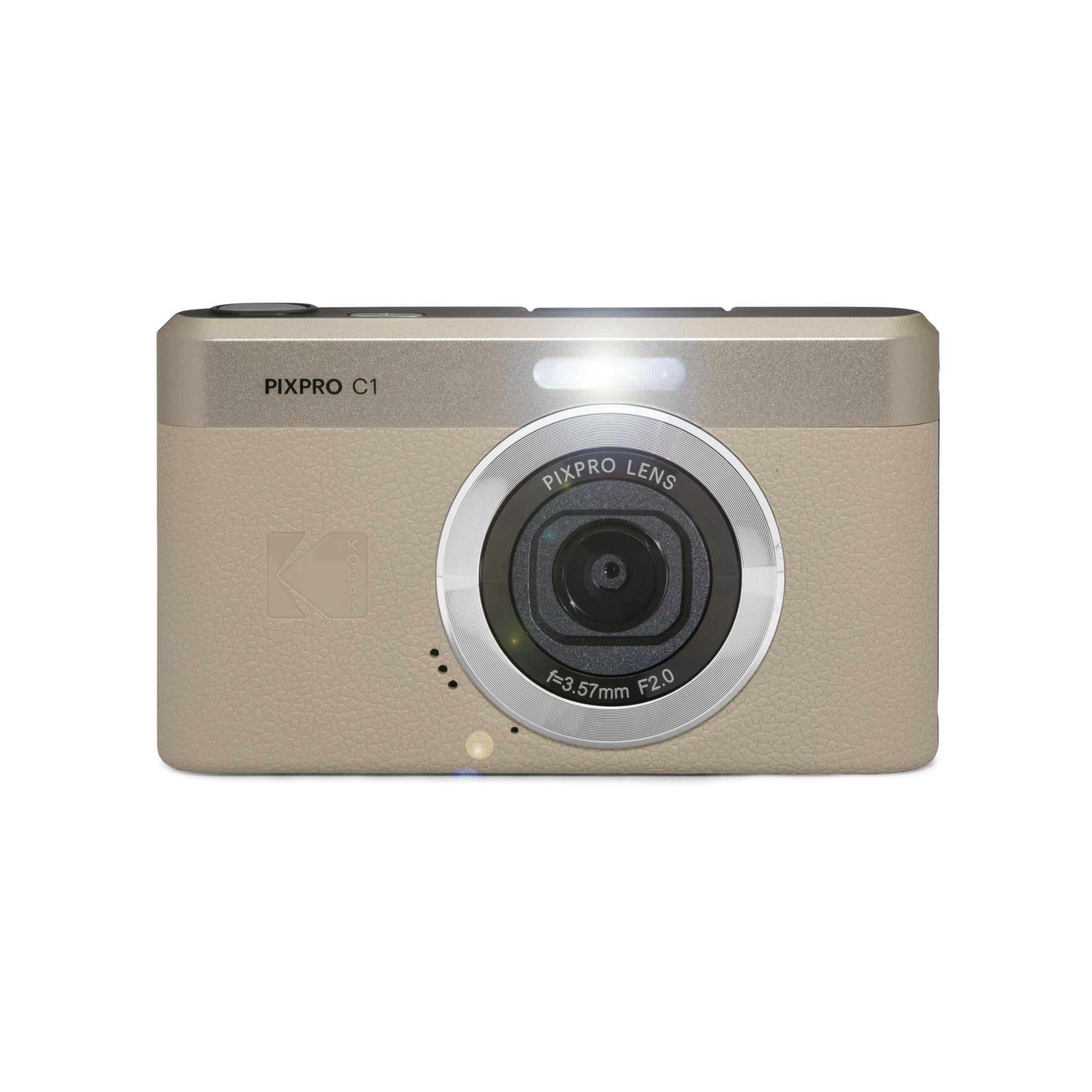 Kodak Pixpro C1 Digital Camera with MicroSD Card Bundle (Tan)