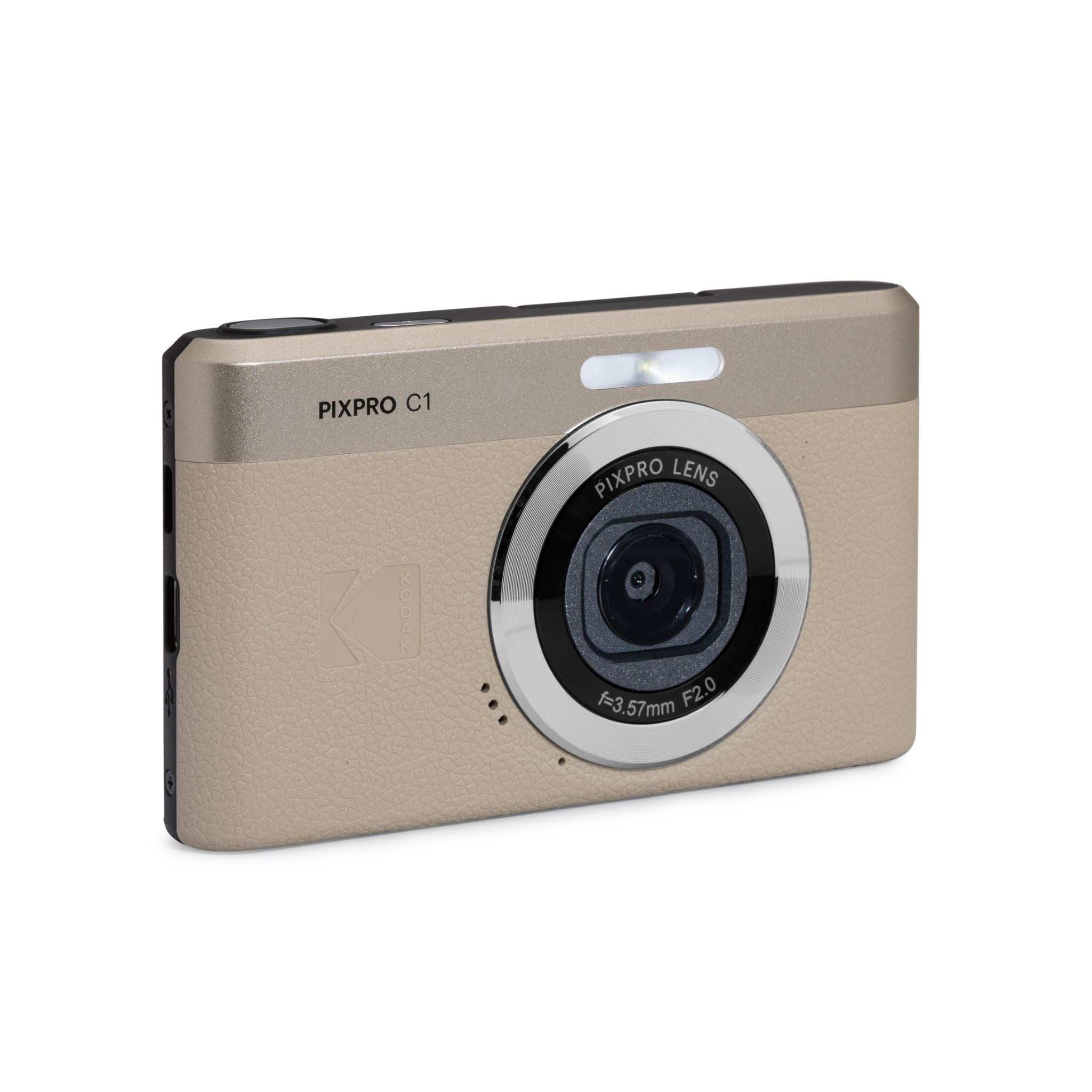 Kodak Pixpro C1 Digital Camera with MicroSD Card Bundle (Tan)
