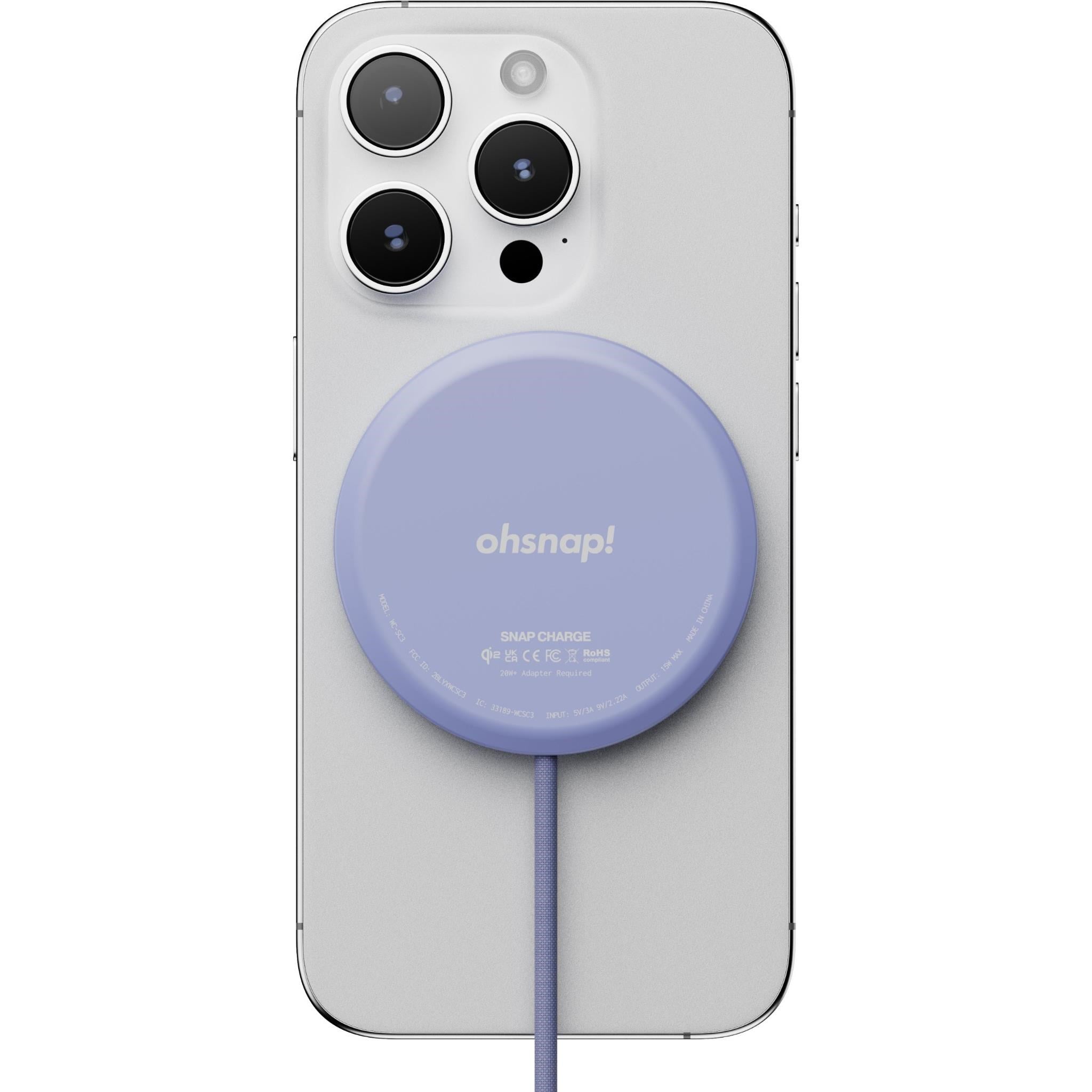 OhSnap! Charge Qi2 Wireless Charger (Orchid Slap)