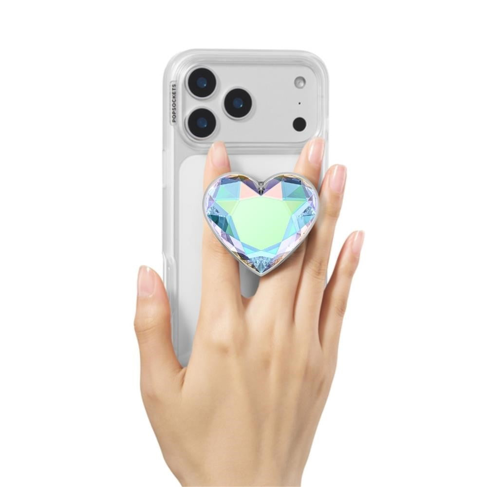 PopSockets PopTop Phone Grip/Holder (Iridescent Crystal Heart)