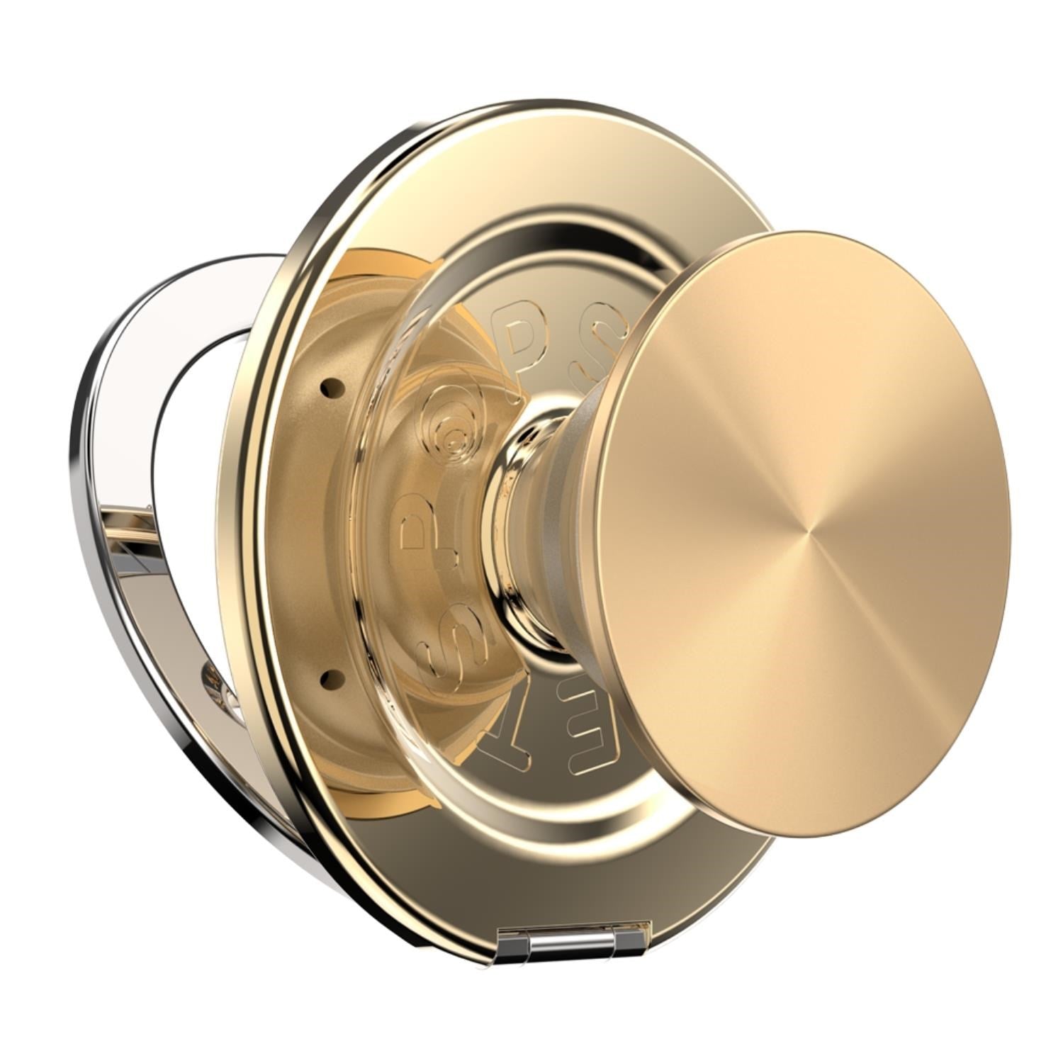 PopSockets PopGrip MagSafe Phone Grip/Stand with Swappable Top Kickout (Alum Radial Gold)