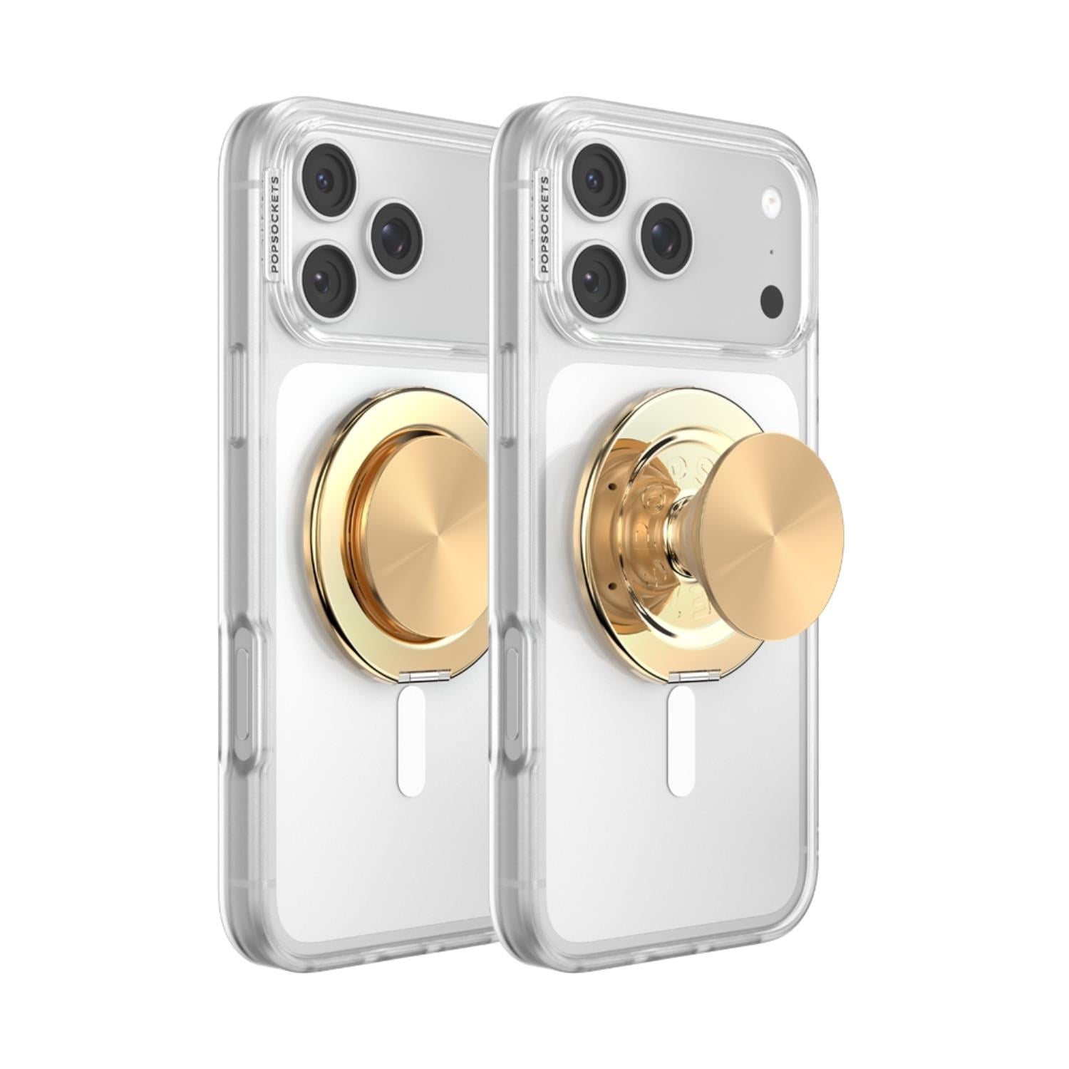 PopSockets PopGrip MagSafe Phone Grip/Stand with Swappable Top Kickout (Alum Radial Gold)