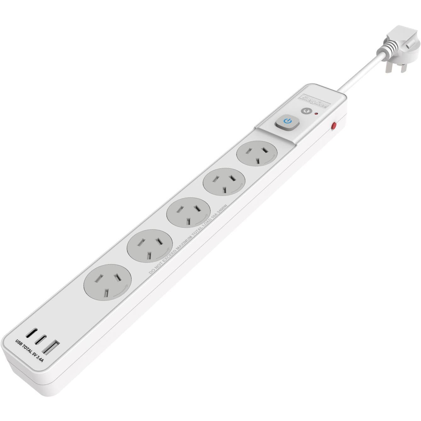 Energizer 5-Port Surge Protection Powerboard