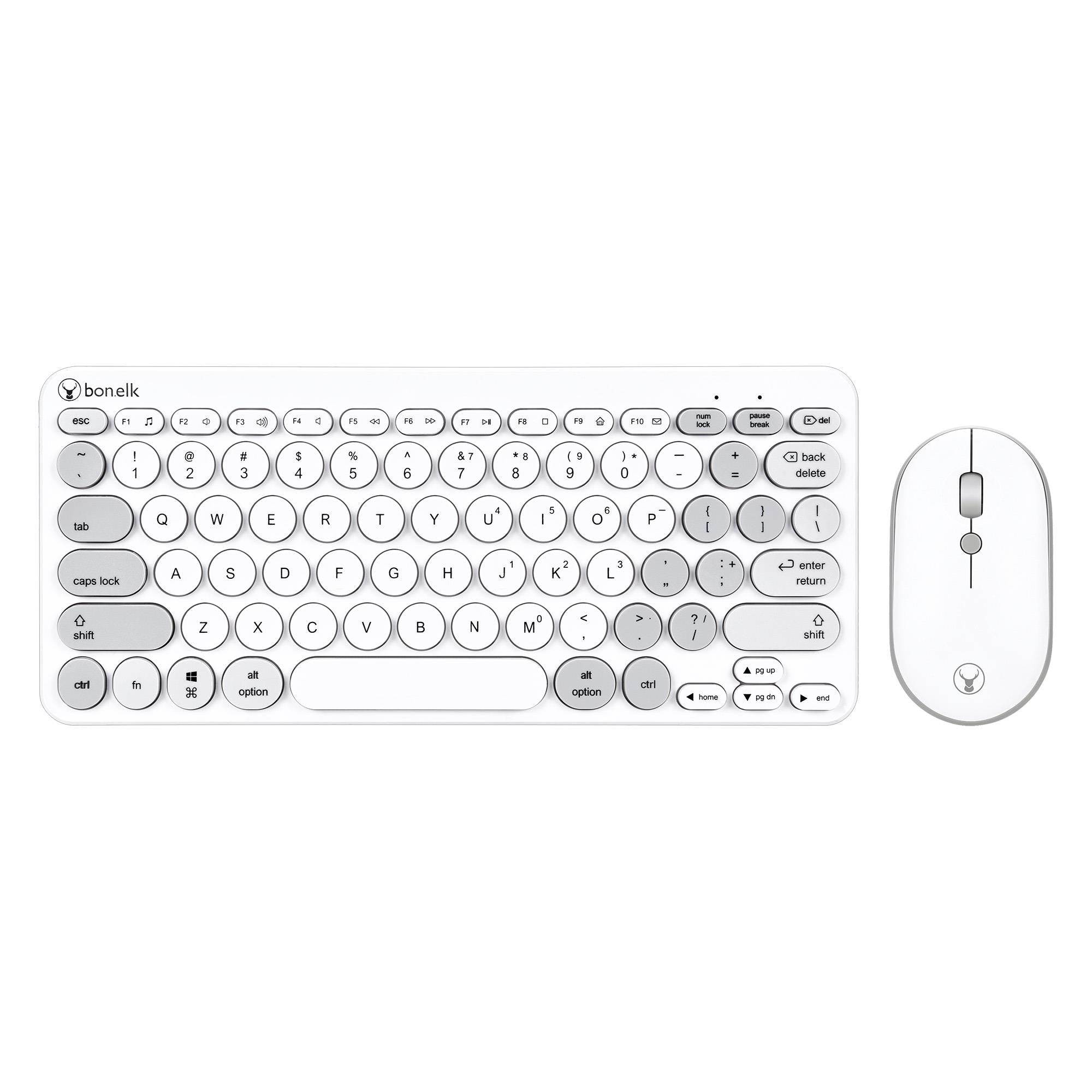 Bonelk KM-383 Wireless Compact Keyboard and Mouse Combo (White)