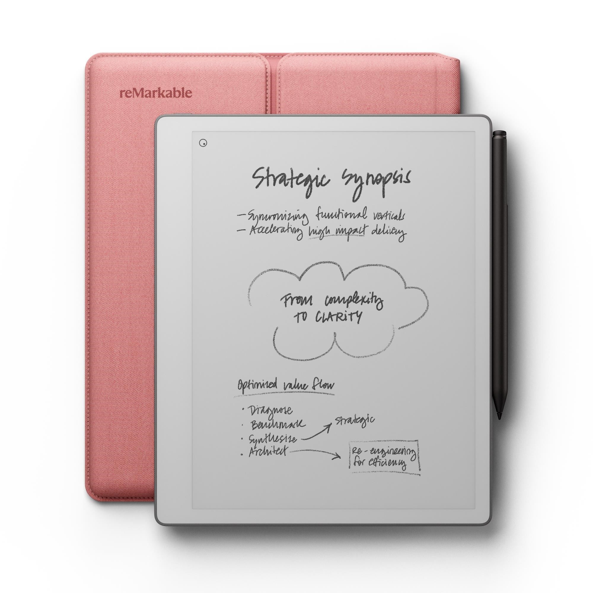reMarkable Paper Pure with Marker Plus and Sleeve Folio Polymerweave (Desert Pink)