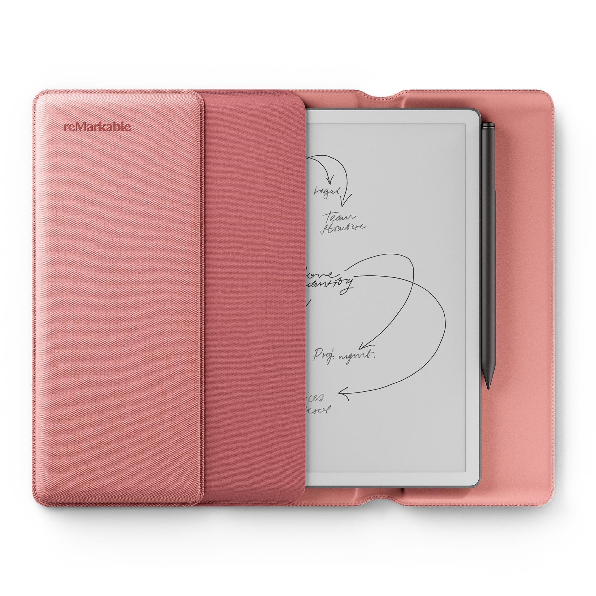 reMarkable Paper Pure with Marker Plus and Sleeve Folio Polymerweave (Desert Pink)