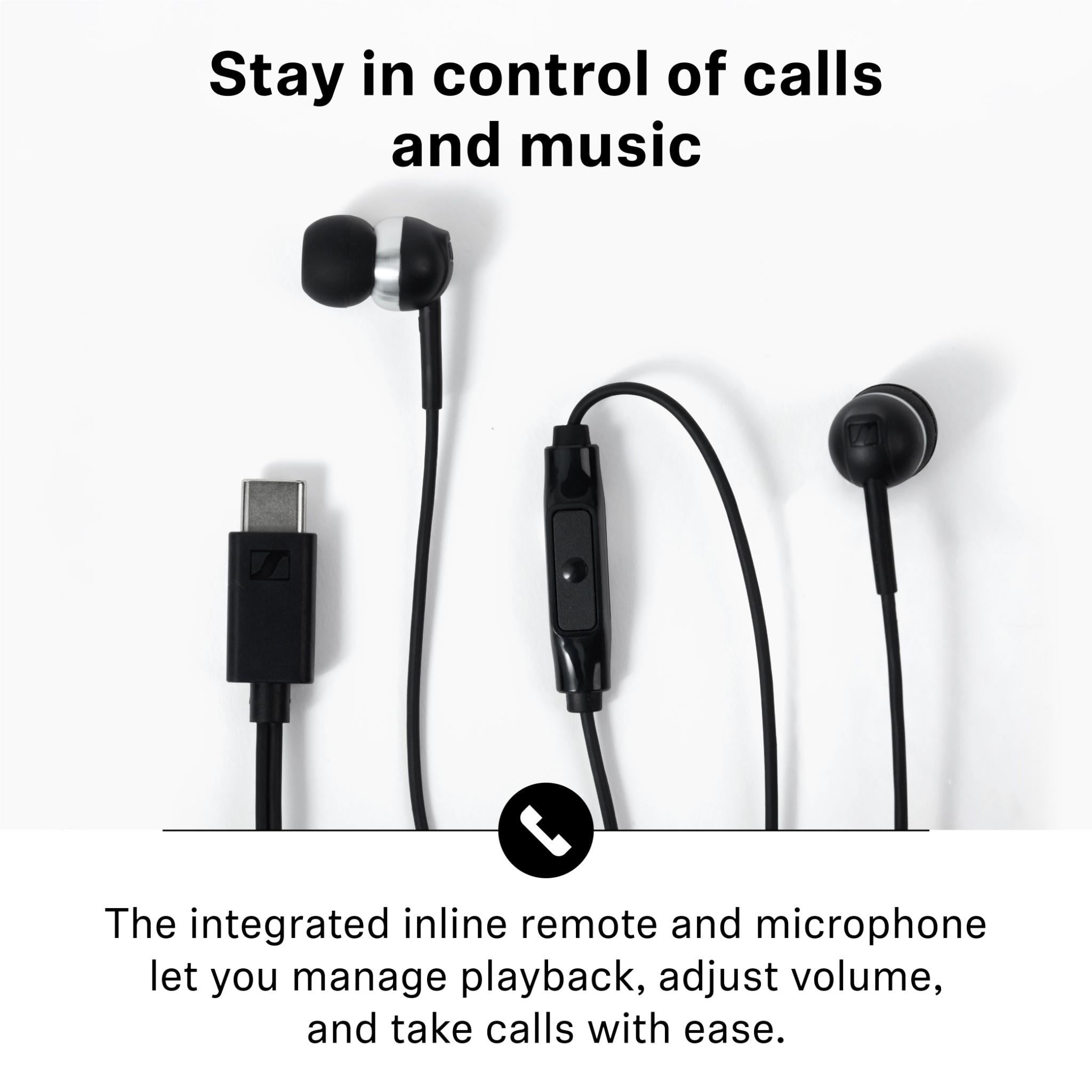 Sennheiser CX 80U Wired USB-C In-Ear Headphones (Black)