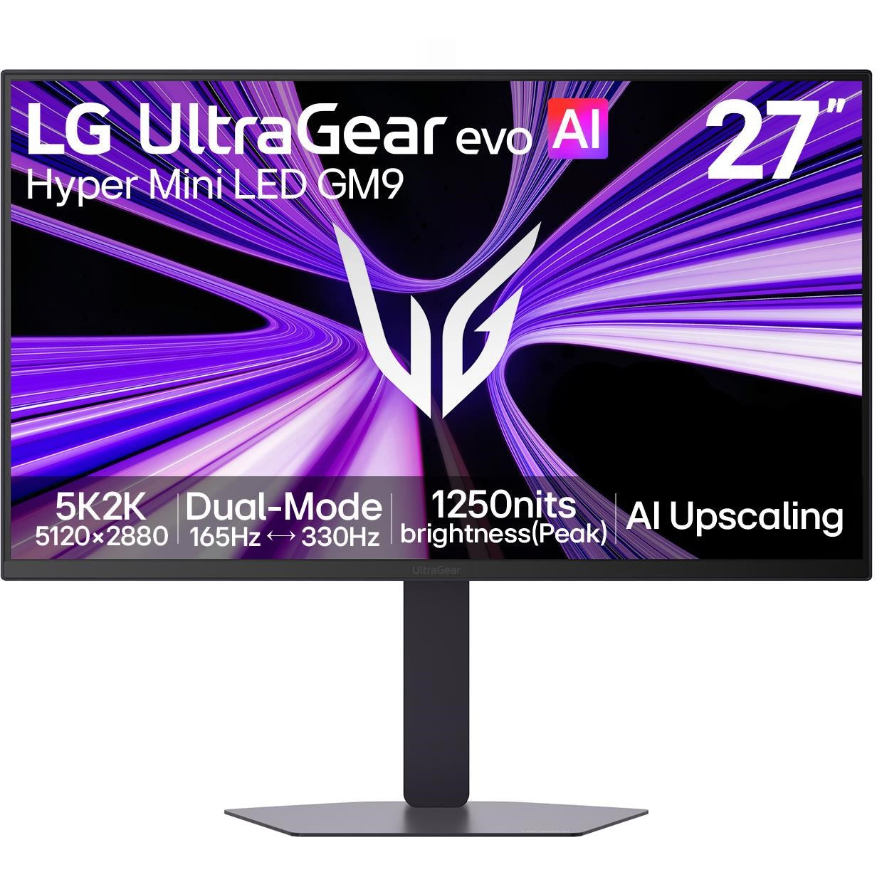 LG UltraGear Evo AI 27' Dual Mode 5K 165Hz/QHD 330Hz Mini LED Gaming Monitor
