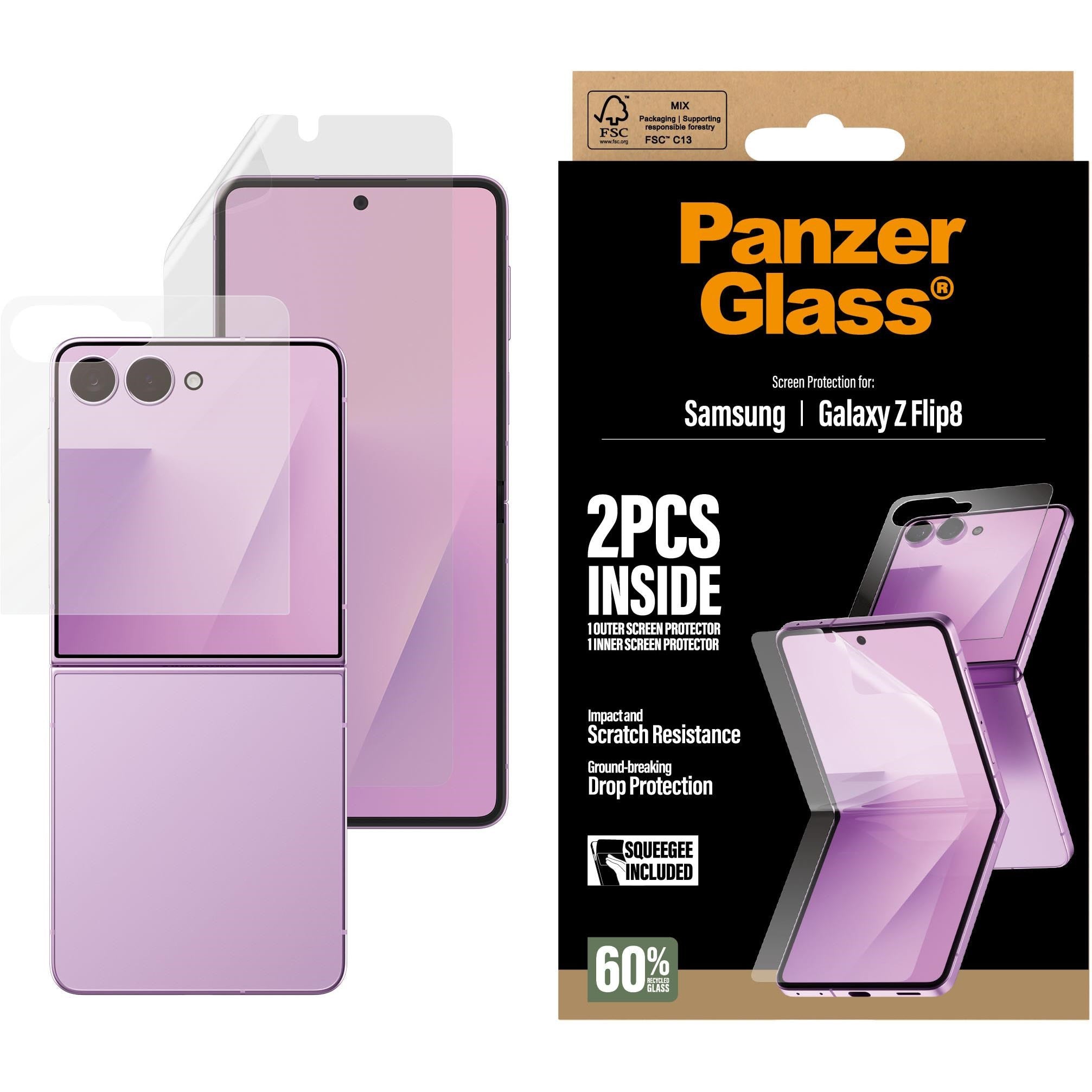 PanzerGlass Glass Subscreen & TPU Film Protector for Galaxy Z Flip8