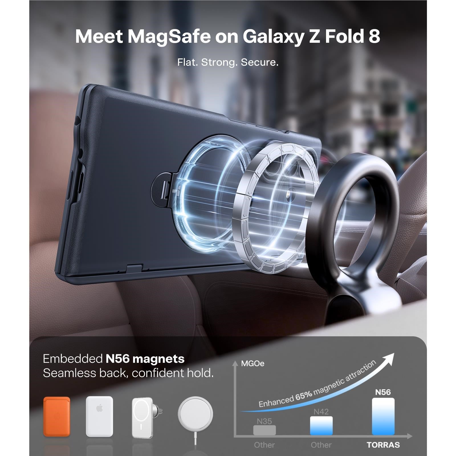 Torras OstandCase for Galaxy Z Fold8 Ultra (Black)