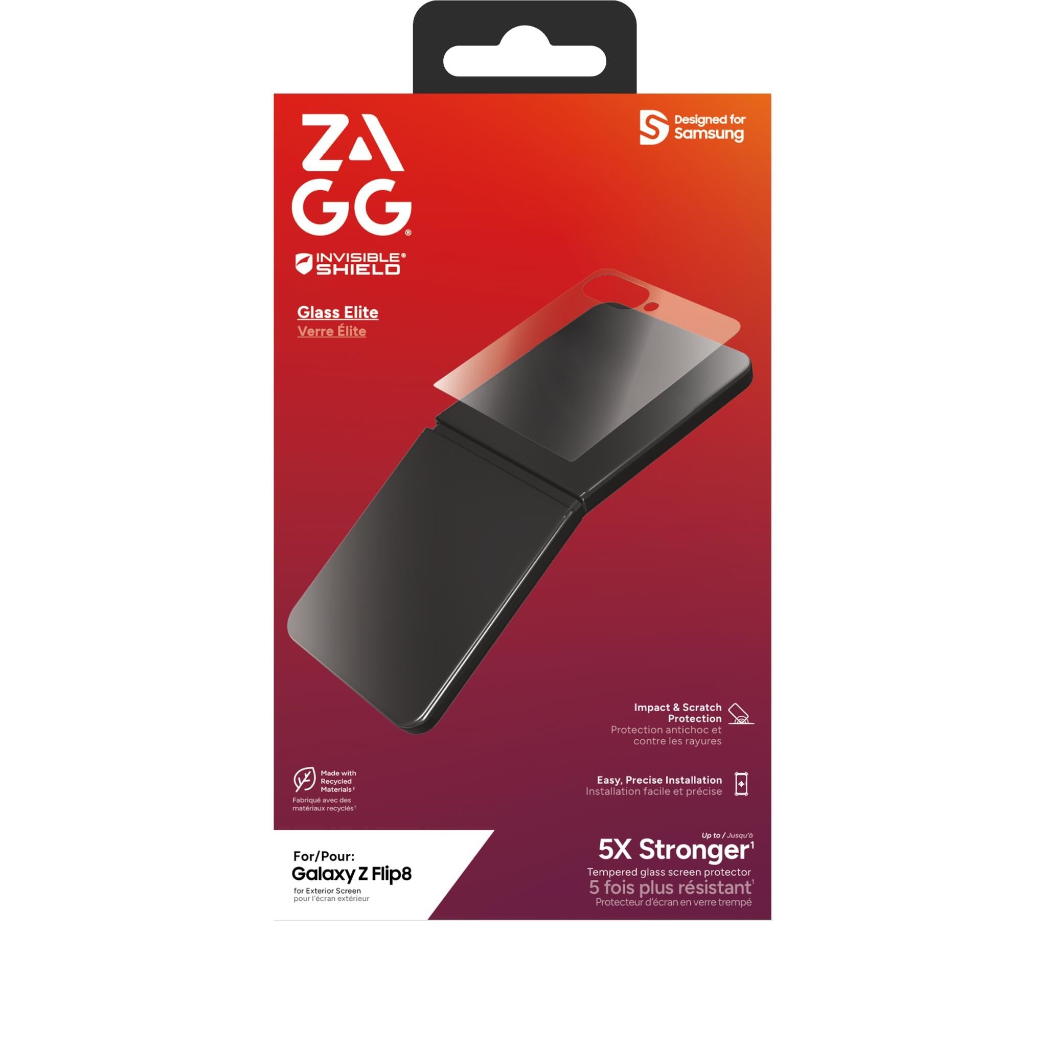 ZAGG InvisibleShield Glass Elite External Screen Protector for Galaxy Flip8 Ultra