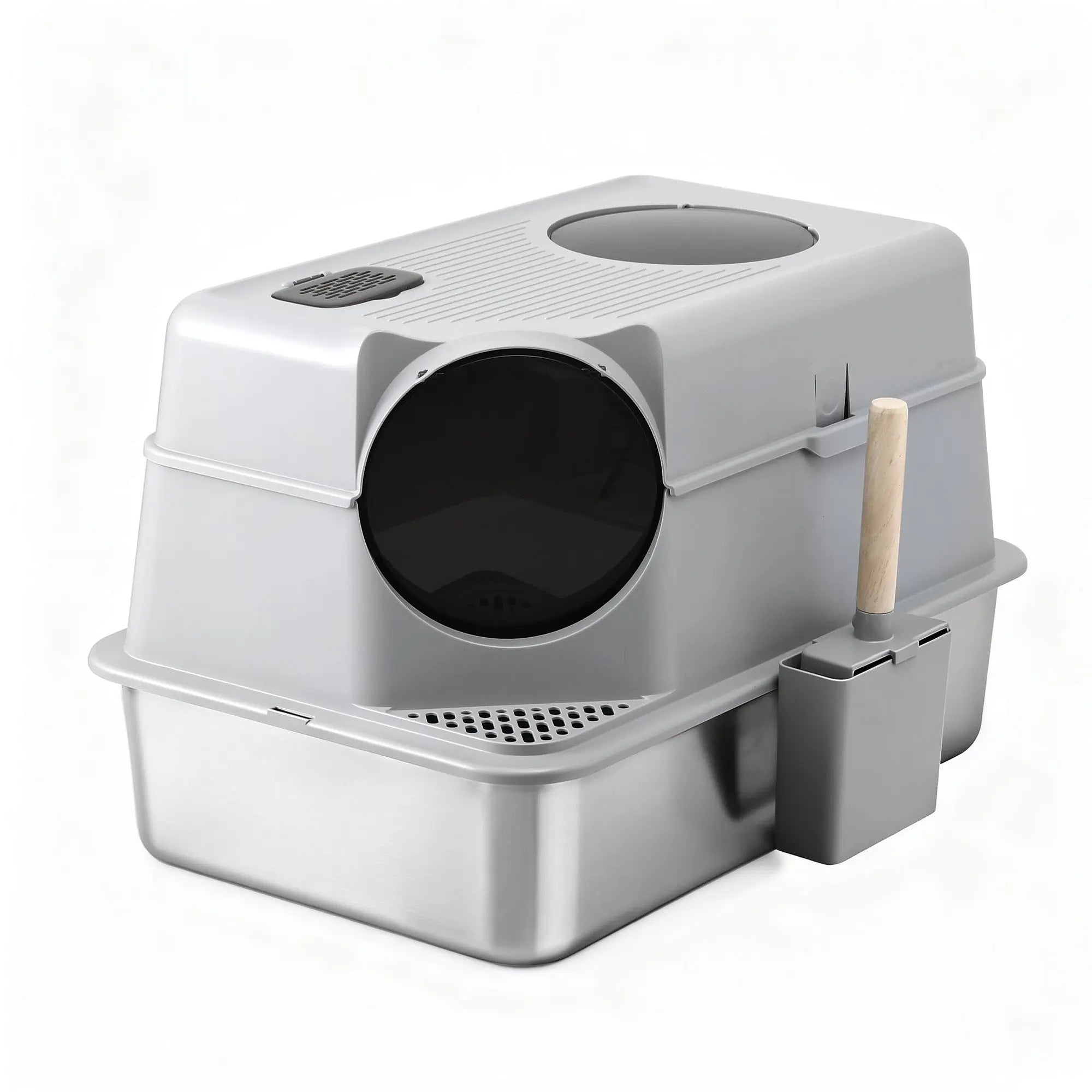 i.Pet Cat Litter Box Large Stainless Steel High Sided Pet Toilet Odour Control Wholesale Hub
