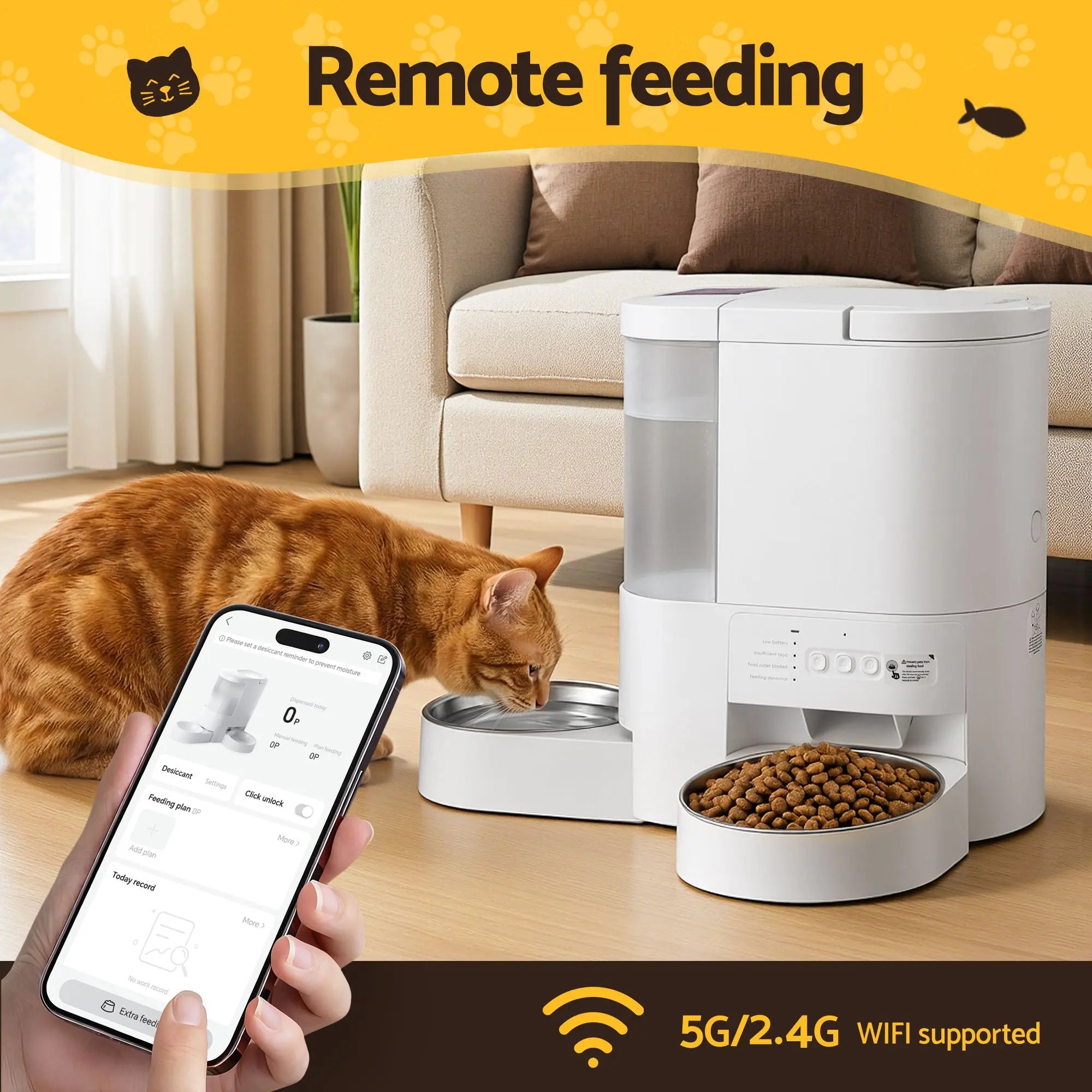i.Pet Automatic Pet Feeder Water Dispenser 2-in-1 Smart WiFi Dog Cat Food 4L Wholesale Hub
