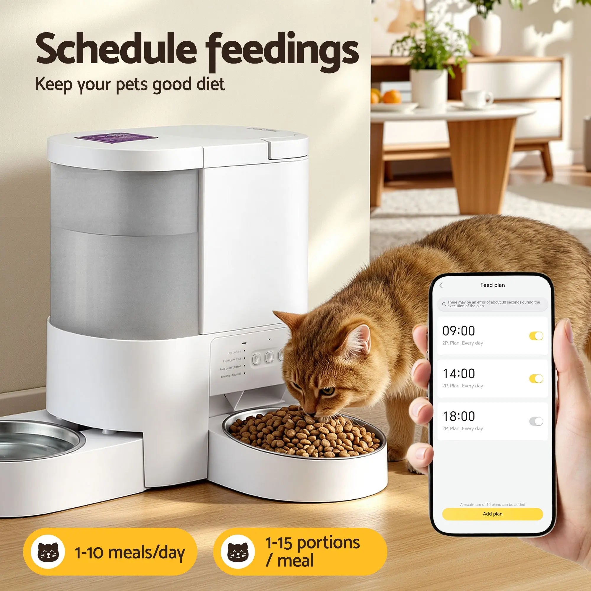 i.Pet Automatic Pet Feeder Water Dispenser 2-in-1 Smart WiFi Dog Cat Food 4L Wholesale Hub