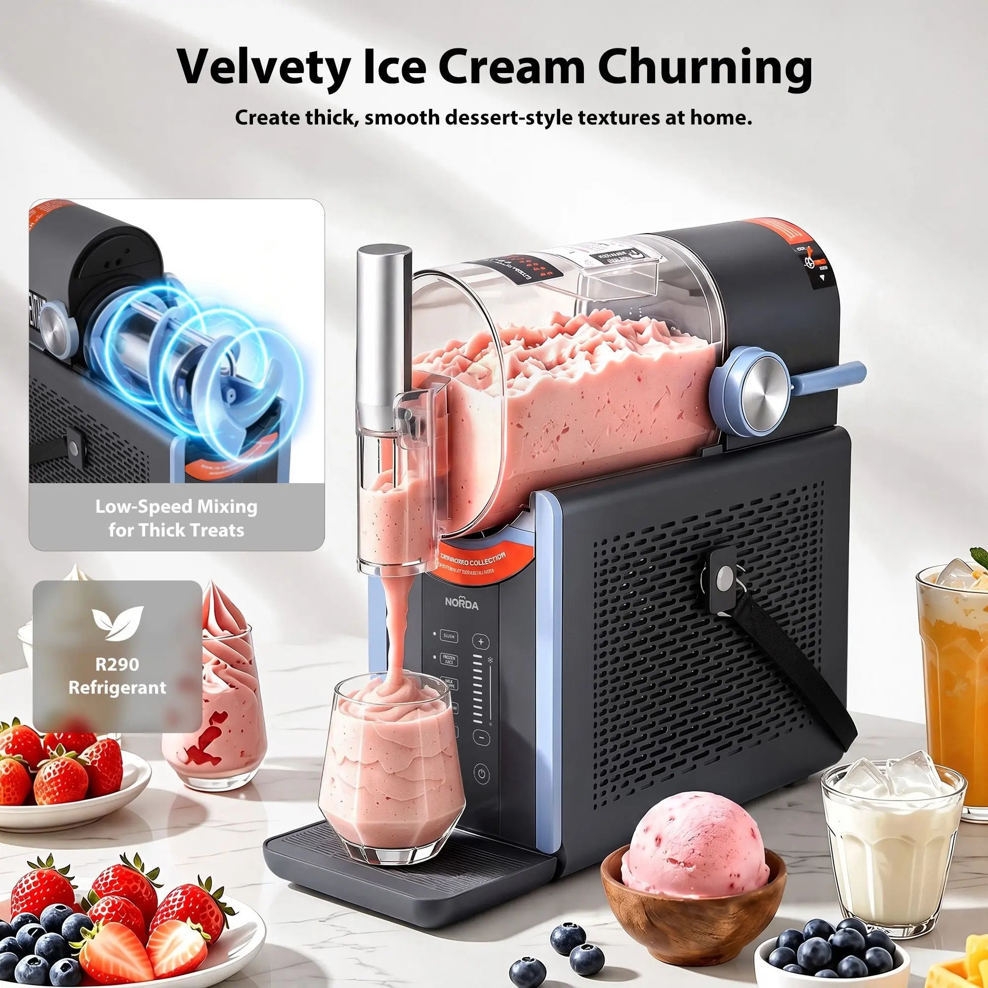 NORDA 2L Slushie Machine Frozen Drink Maker Ice Cream Maker Countertop Wholesale Hub