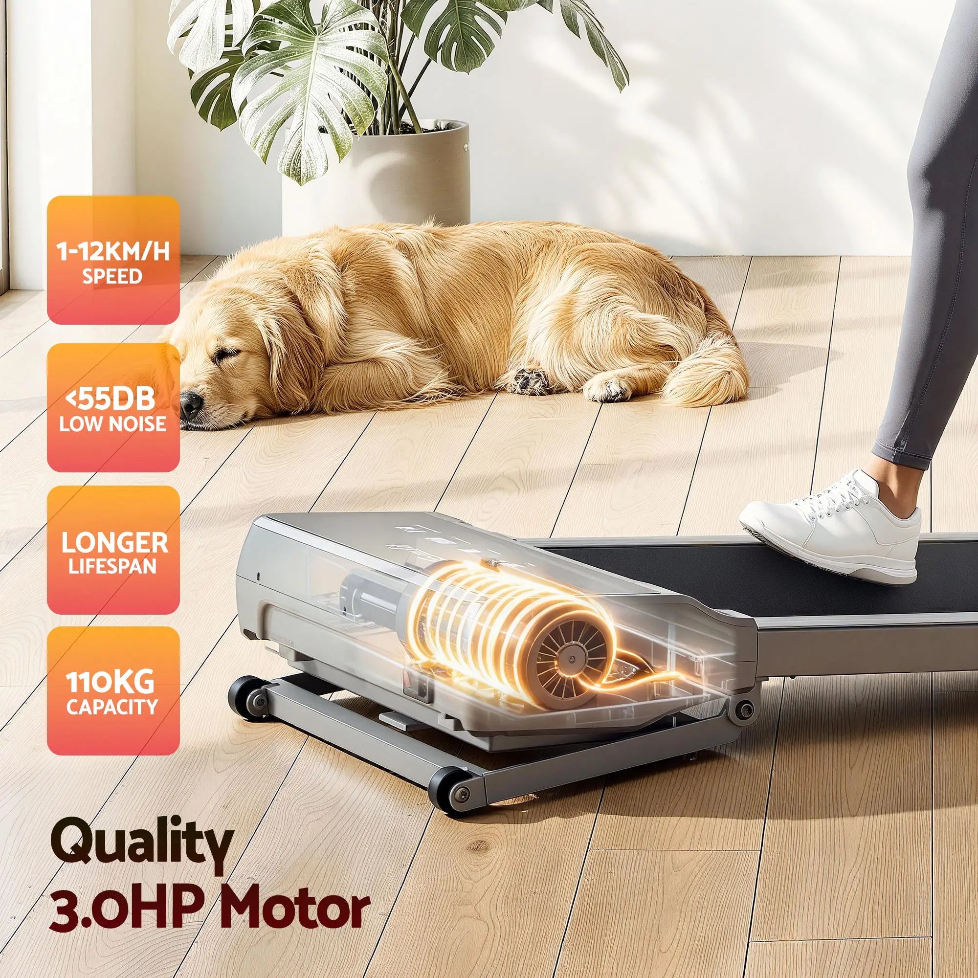 Everfit 3 in 1 Walking Pad Treadmill 20% Auto Incline Under Desk Treadmills for Home Gym With 40cm Wide Belt Sliver Wholesale Hub