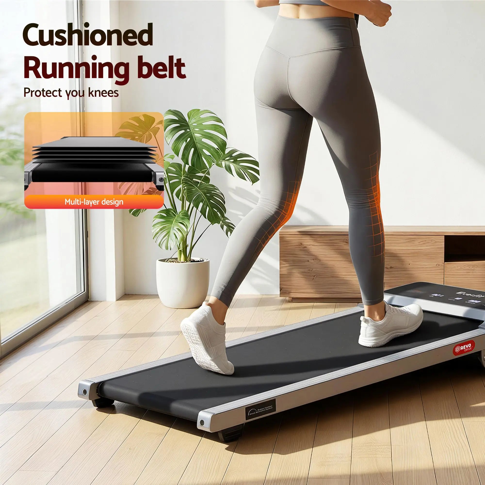Everfit 3 in 1 Walking Pad Treadmill 20% Auto Incline Under Desk Treadmills for Home Gym With 40cm Wide Belt Sliver Wholesale Hub